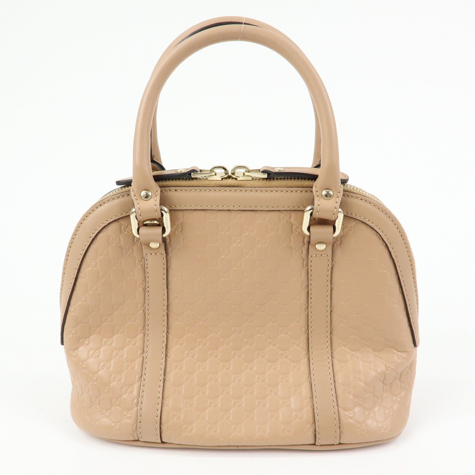 GUCCI Microguccissima Leather 2Way Bag Hand Bag Beige 449654