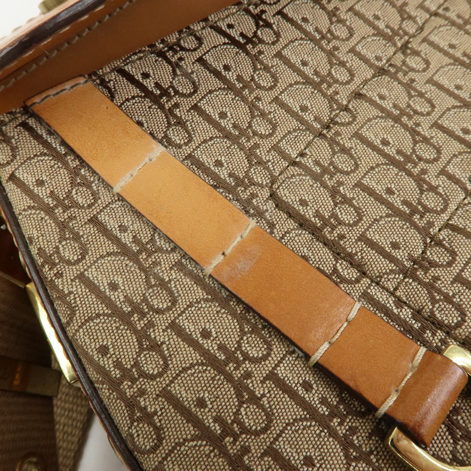 Christian Dior Trotter Street Chic Canvas Leather Shoulder Bag