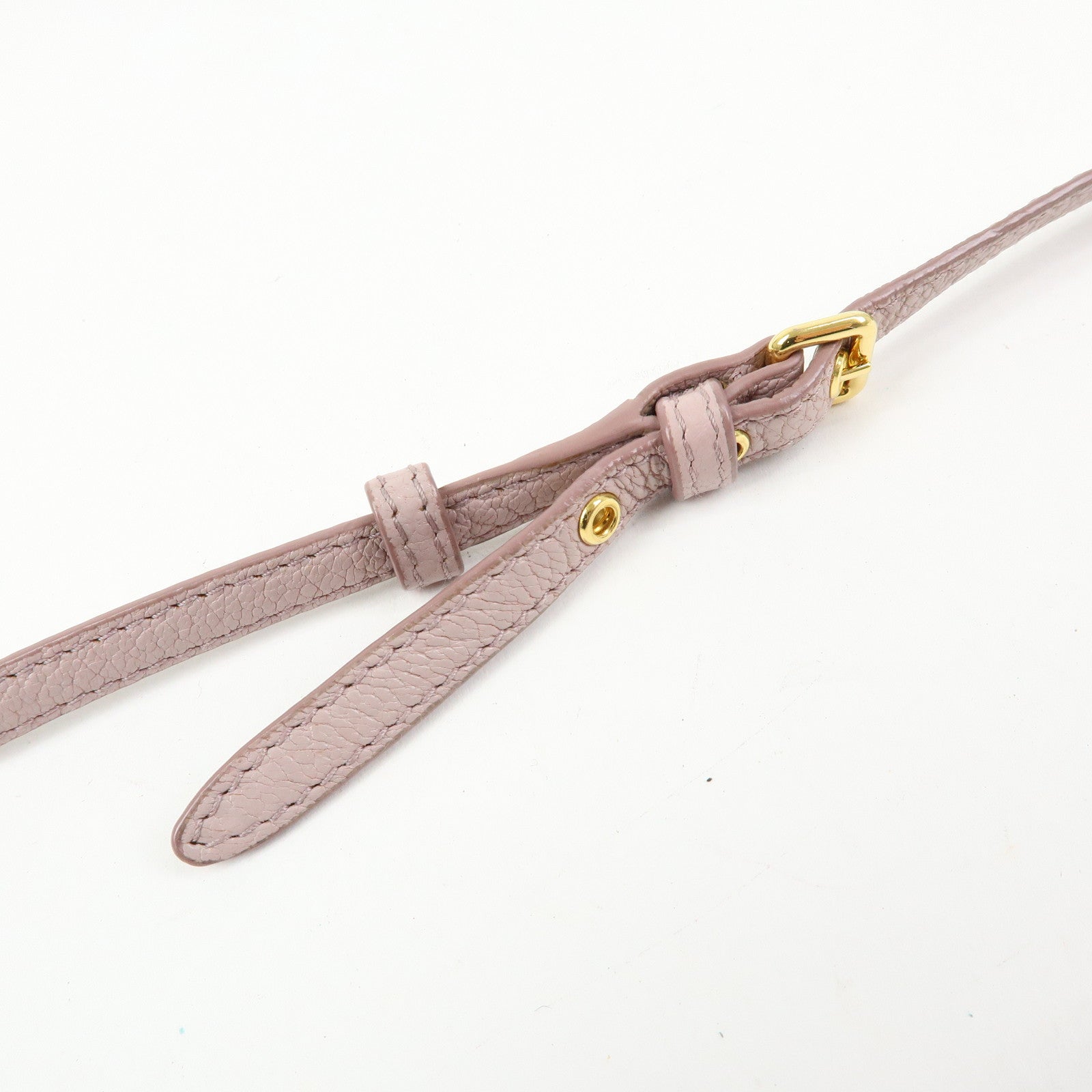 MIU MIU Logo Madras Leather Mini Shoulder Bag Light Purple