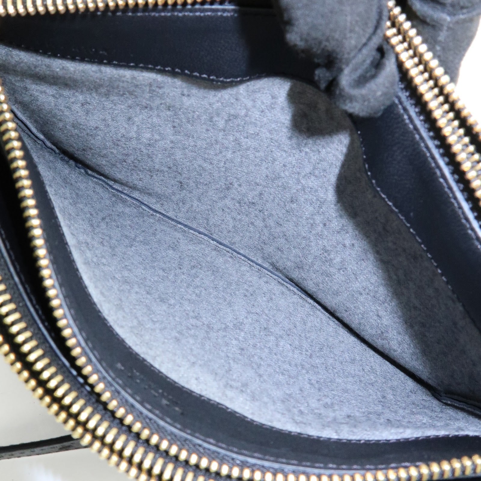 CELINE Trio Leather Shoulder Bag Crossbody Bag Black