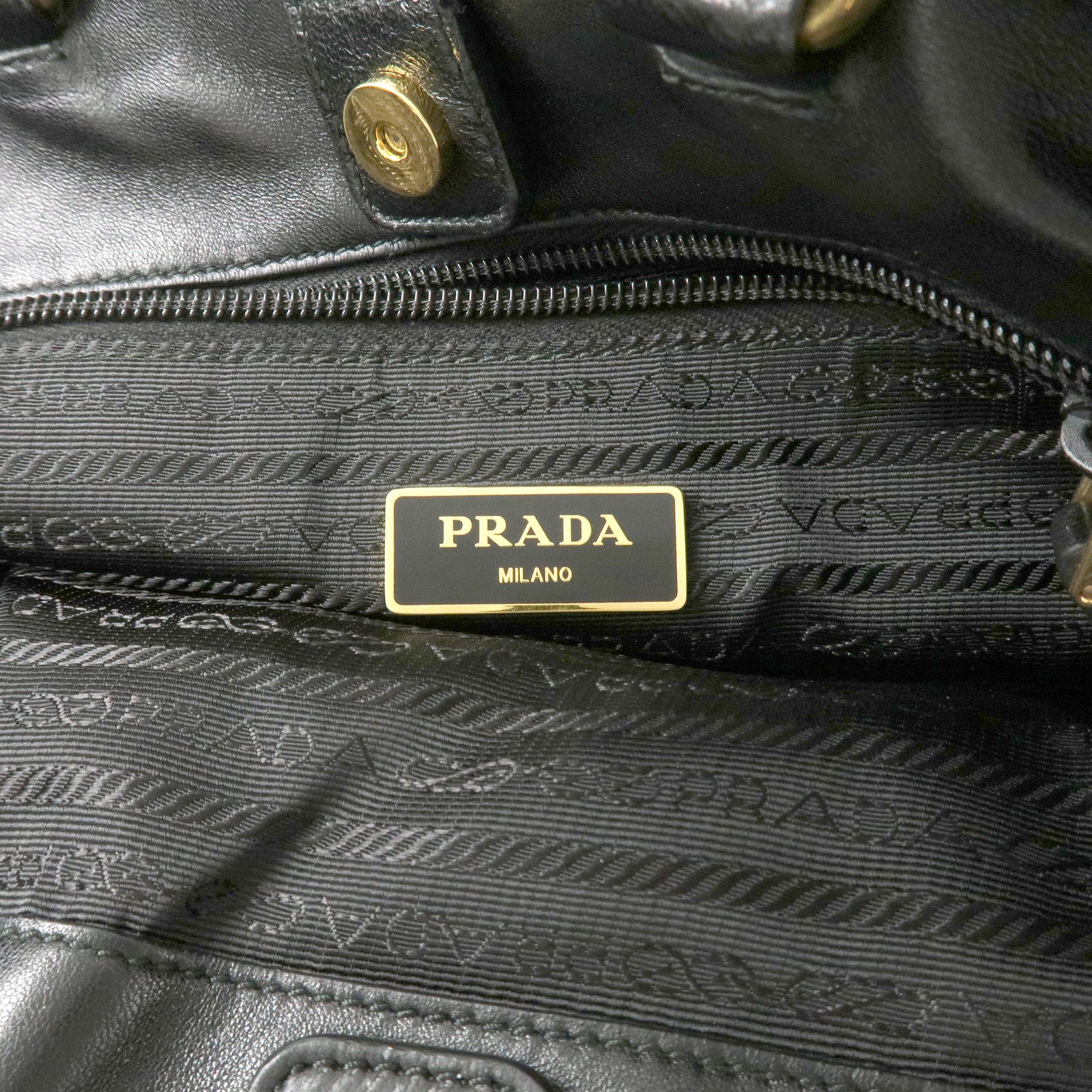 PRADA Logo Nylon Leather 2Way Bag Shoulder Bag Hand Bag Black BN1970 Used