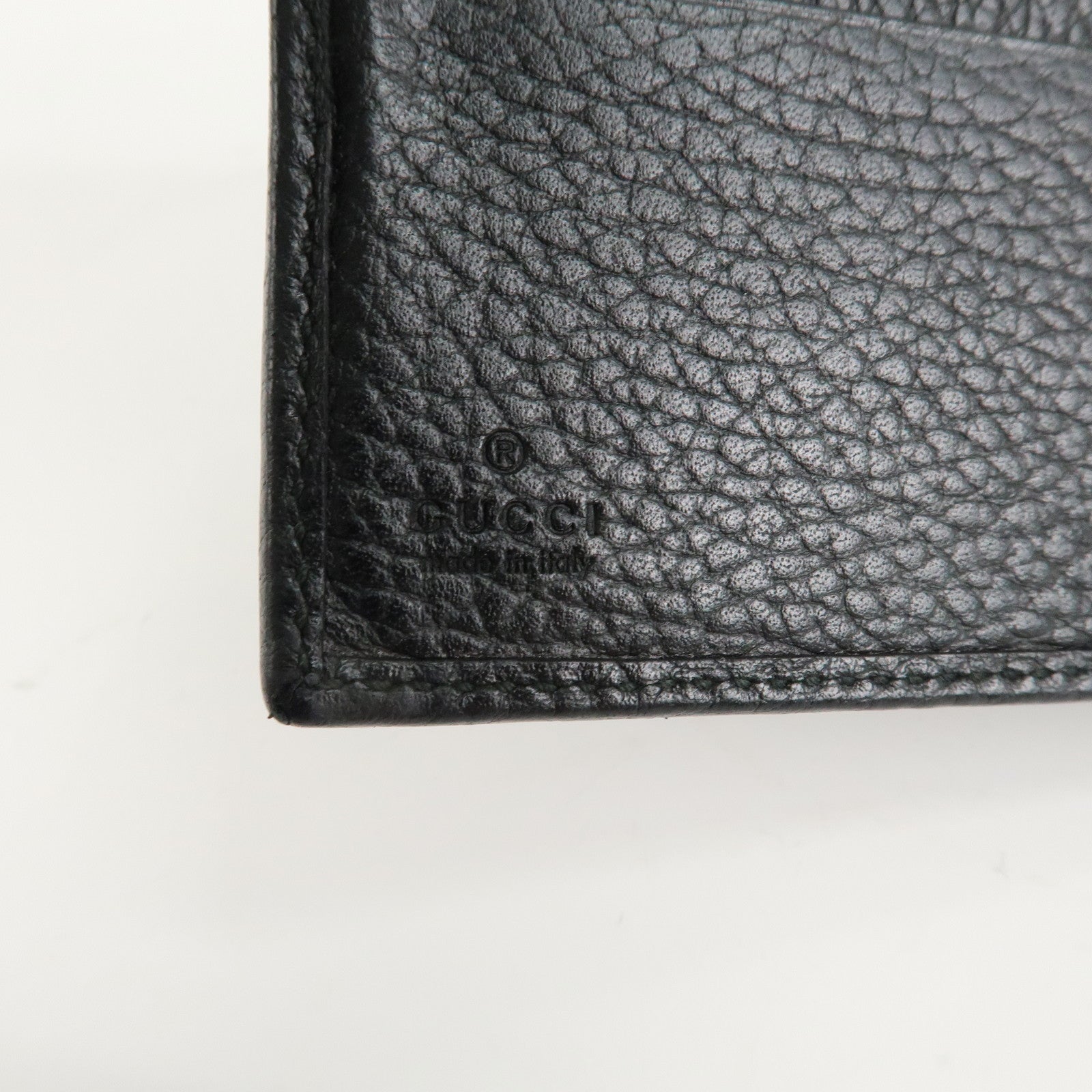 GUCCI GG Marmont Leather Double Hook Wallet Black 456122 Used