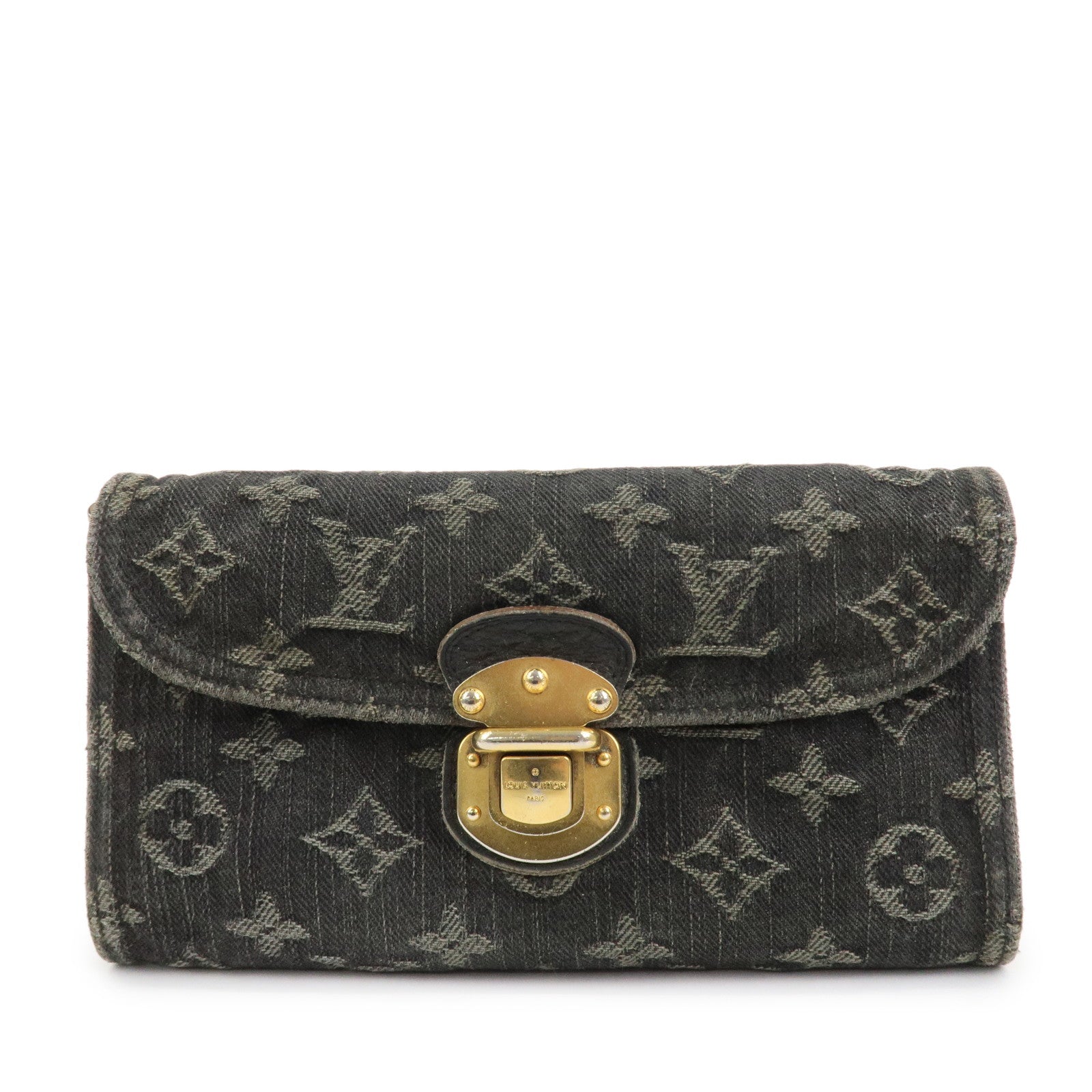 Louis Vuitton Monogram Denim Portefeuille Amelia Noir M95512