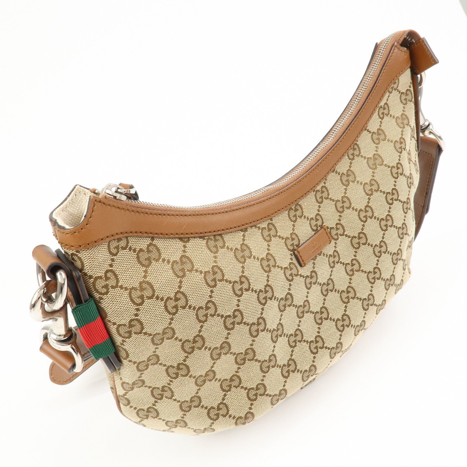 GUCCI Sherry GG Canvas Leather Shoulder Bag Beige Brown 353399