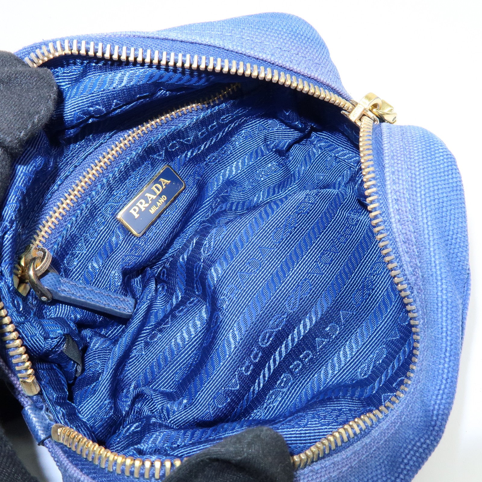 GUCCI PRADA MIUMIU Set of 3 Canvas Leather Pouch 29596/5N1681