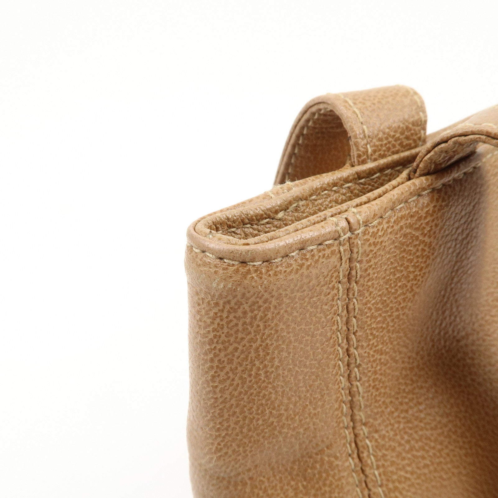 CHANEL COCO Mark Caviarskin Leather Shoulder Bag Tote Bag Brown Used