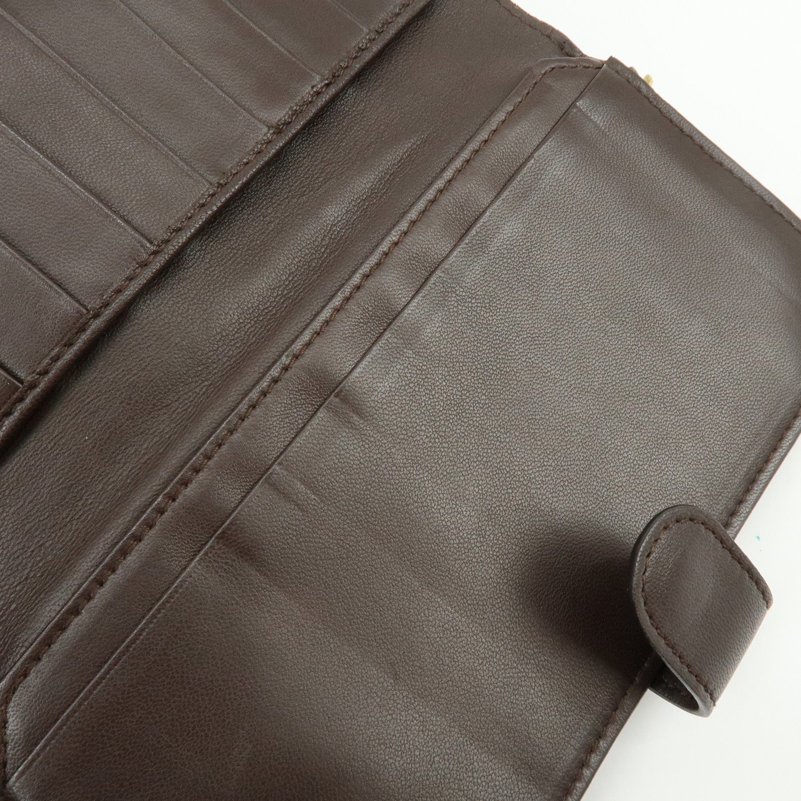 BOTTEGA VENETA Intrecciato Leather Bi-fold Long Wallet Brown 114074