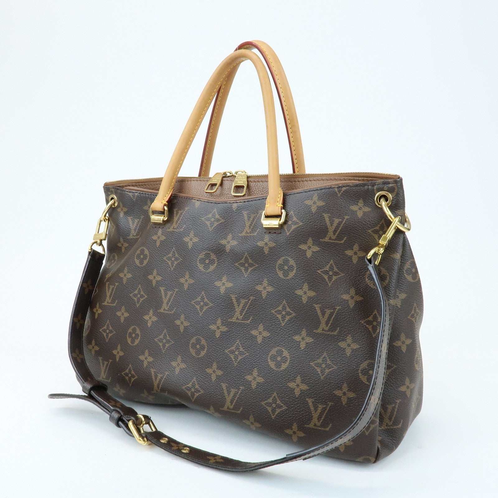 Louis Vuitton Monogram Pallas Hand Bag Shoulder Bag Avana M40907