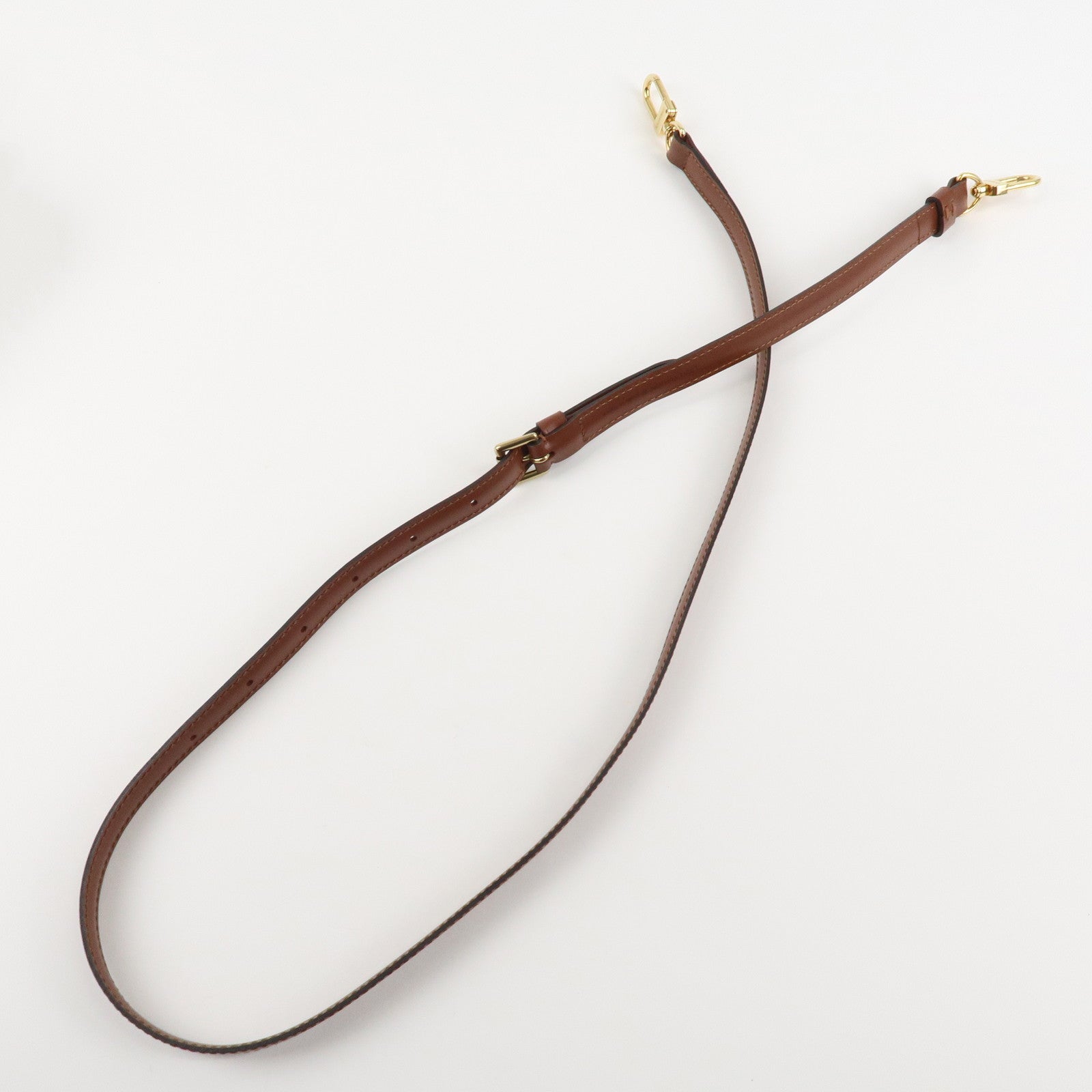 Louis Vuitton Adjustable Leather Shoulder Strap Brown 120cm Used
