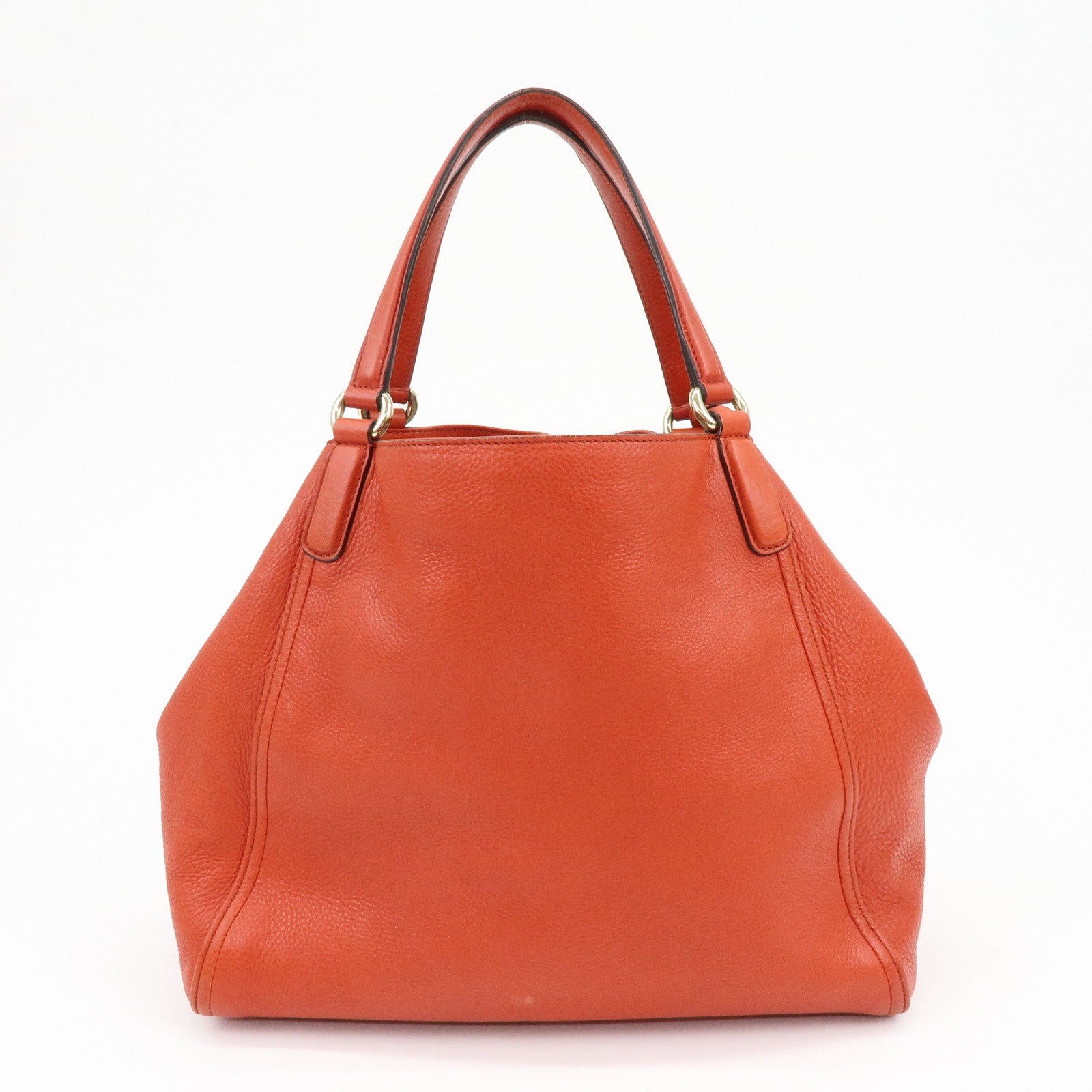 GUCCI SOHO Interlocking G Leather Tote Bag Hand Bag Orange 282309