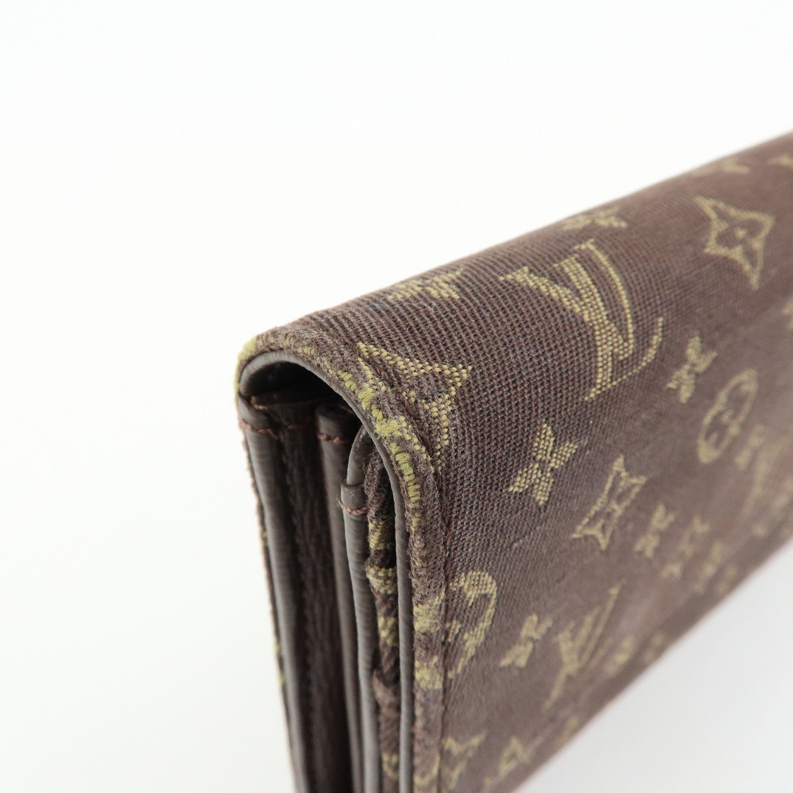 Louis Vuitton Monogram Mini Lin Canvas Long Wallet Brown M95234