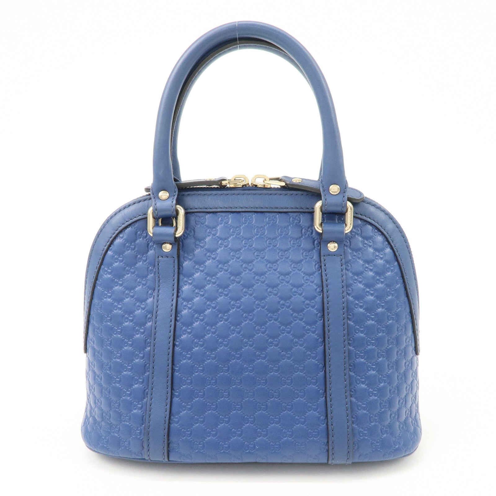 GUCCI Micro Guccissima 2Way Bag Hand Bag Shoulder Bag Blue 449654