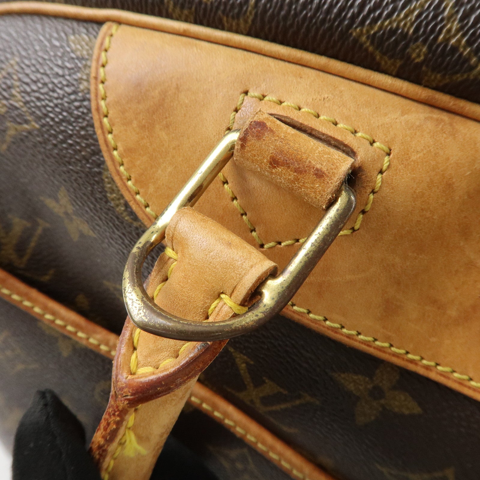 Louis Vuitton Monogram Deauville Hand Bag Brown M47270 Used