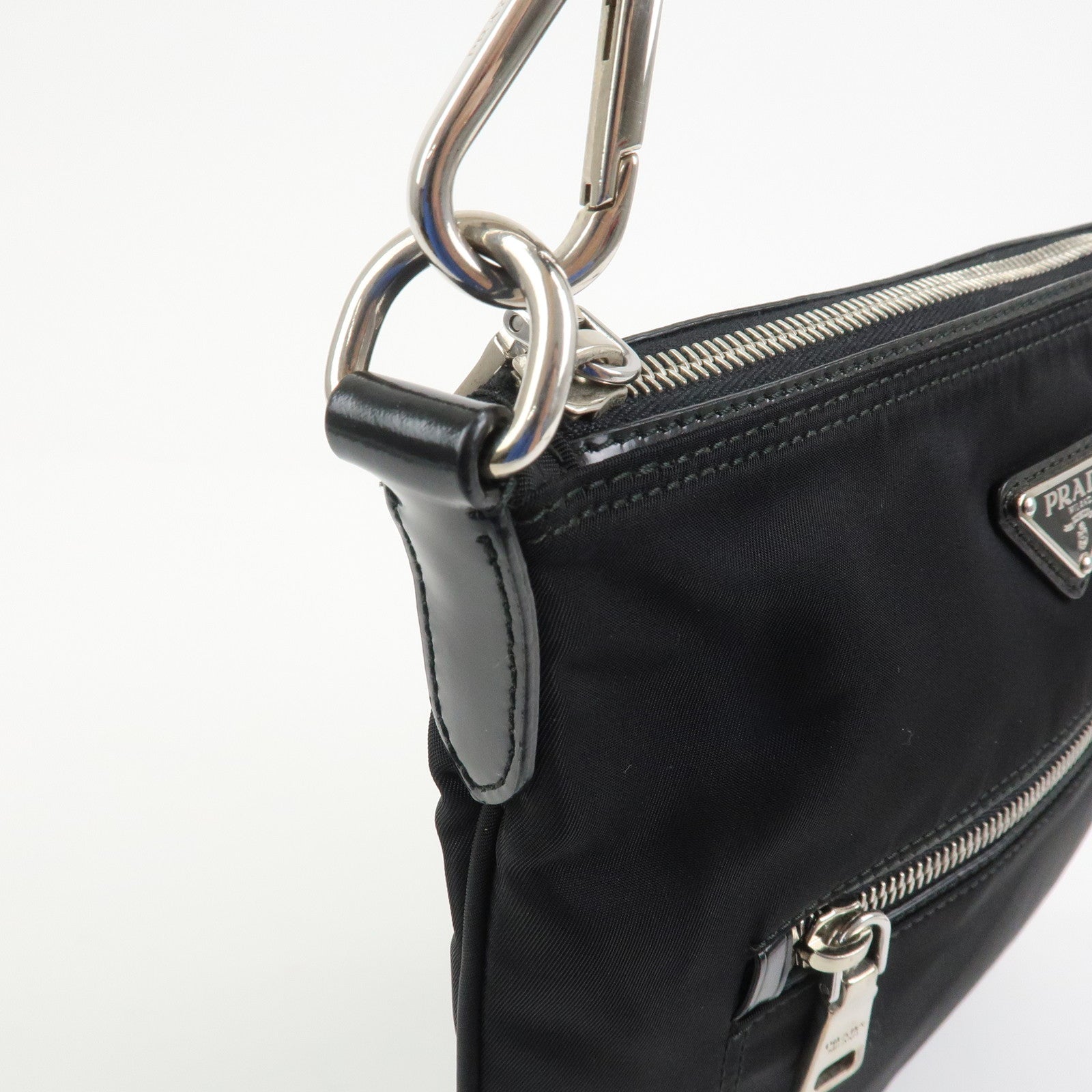 PRADA Triangle Logo Tessuto Nylon Shoulder Bag Crossbody Bag BT0716