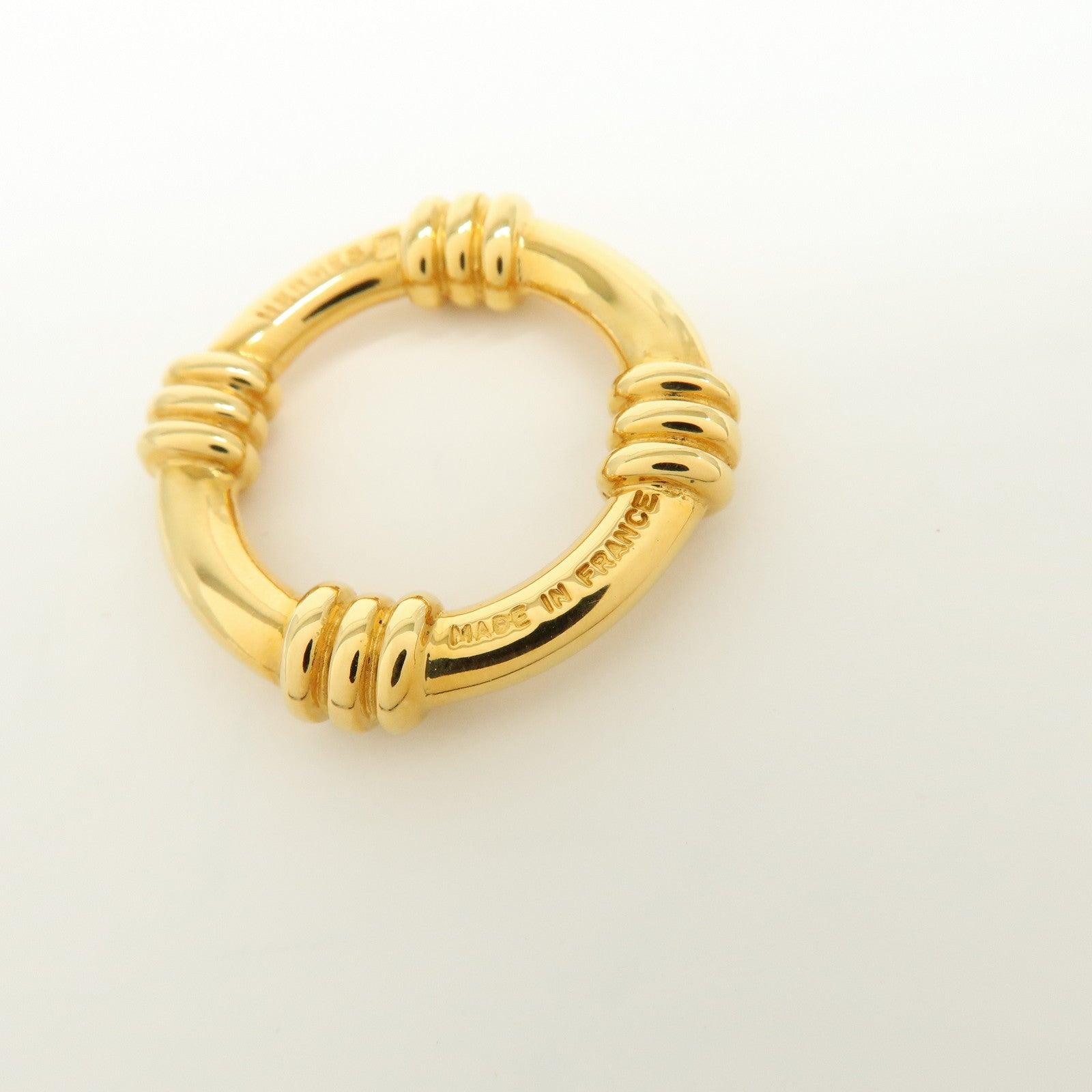 HERMES Boué Metal Scarf Ring Gold