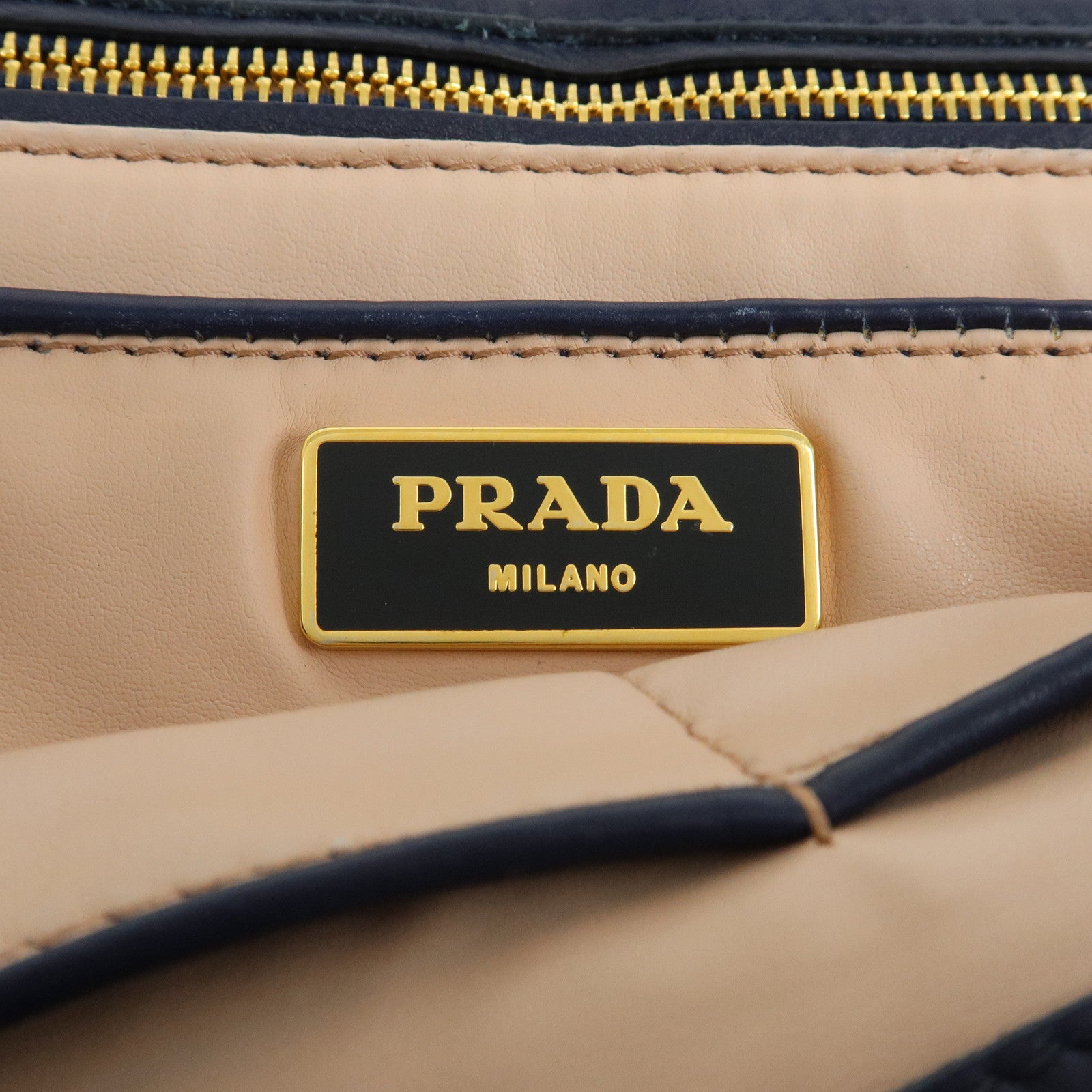 PRADA Triangle Logo Denim Clutch Bag Pouch Blue Brown