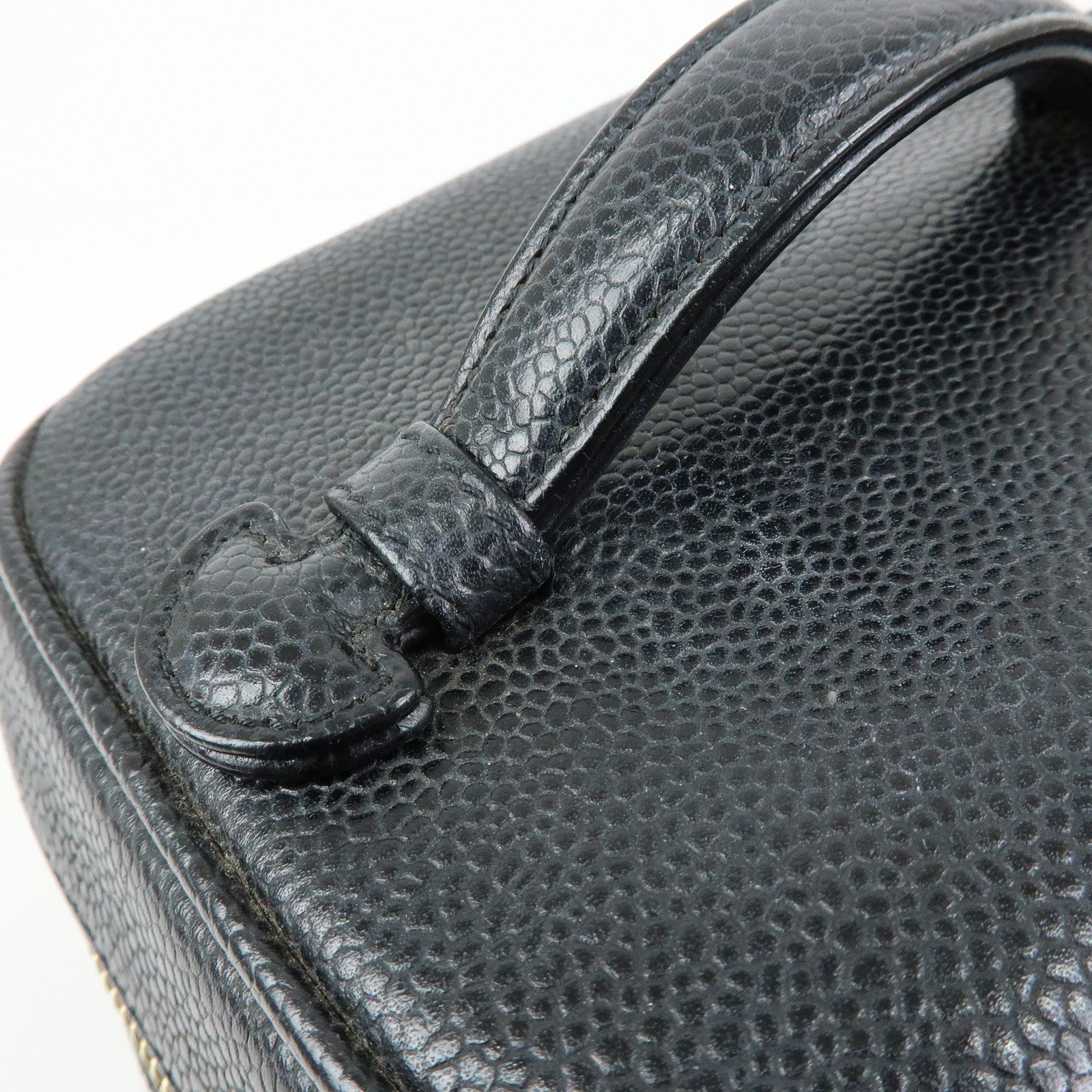 CHANEL COCO Mark Caviarskin Vanity Bag Hand Bag Black A01998