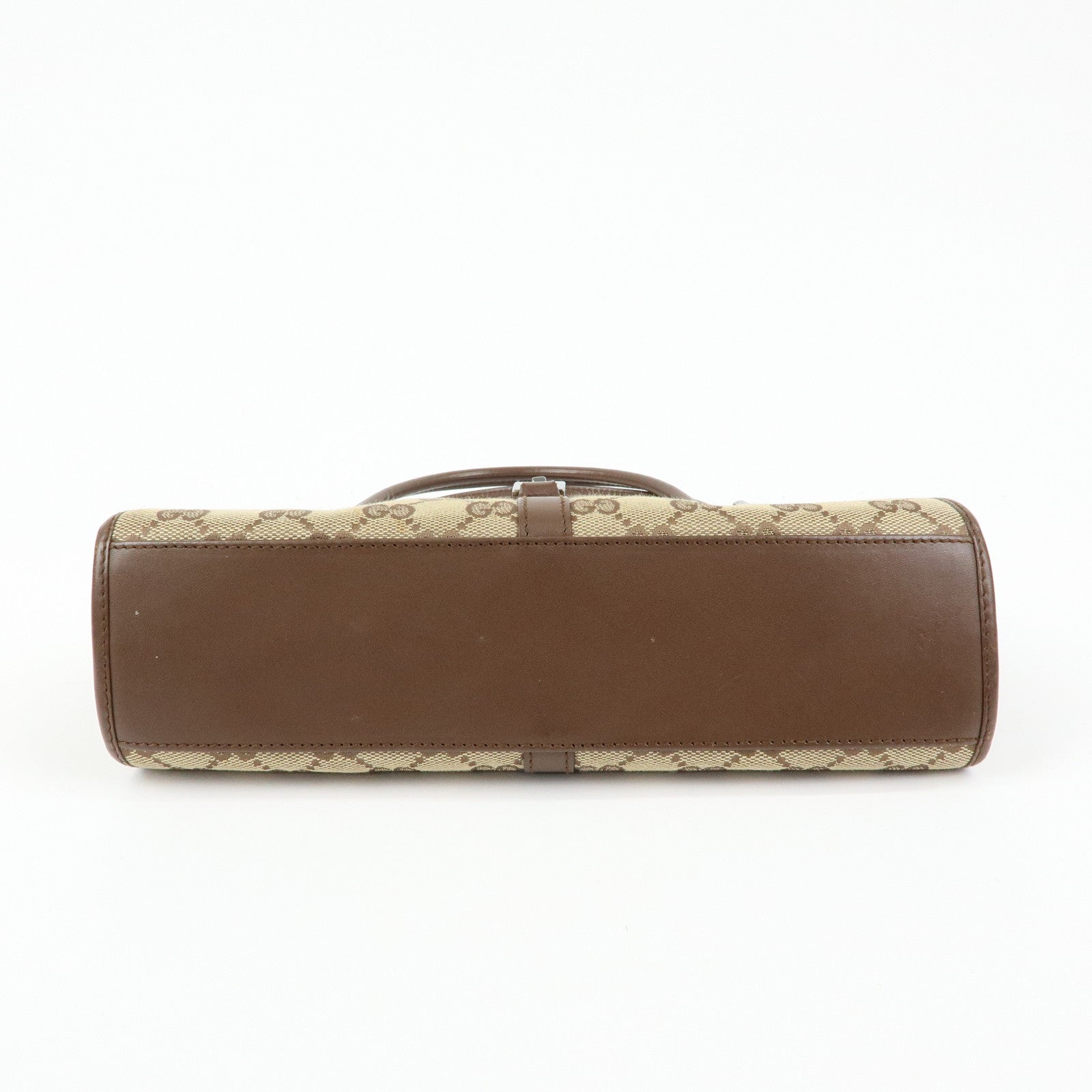 GUCCI Jackie GG Canvas Leather Hand Bag Brown 002.1068