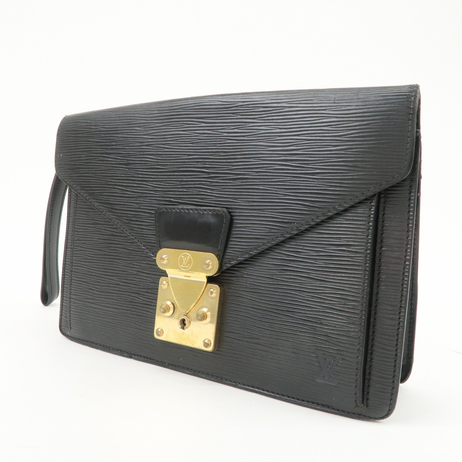 Louis Vuitton Epi Sellier Dragonne Clutch Bag Noir Black M52612