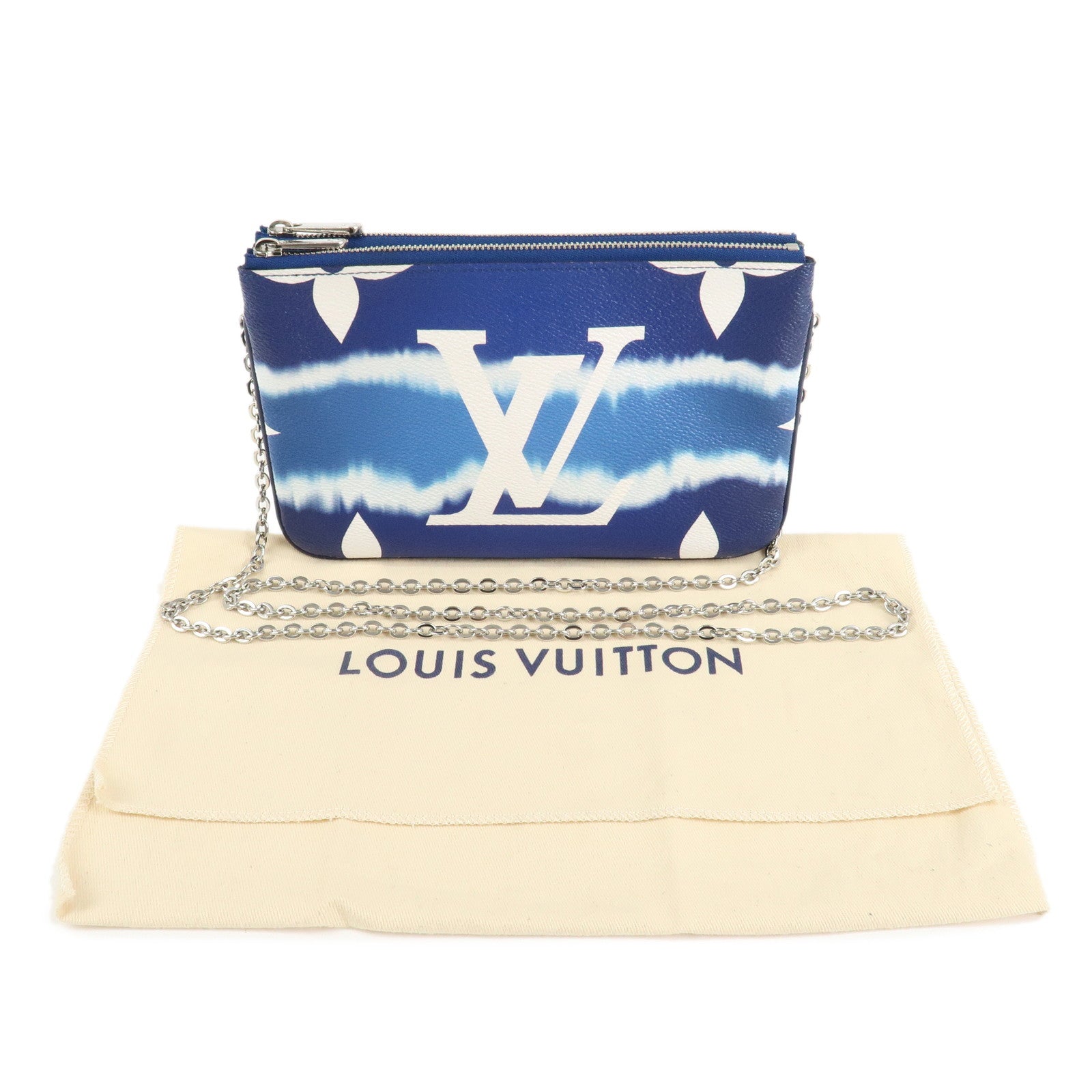 Louis Vuitton LV Escal Pochette Double Zip Shoulder Bag Blue M69124 Used