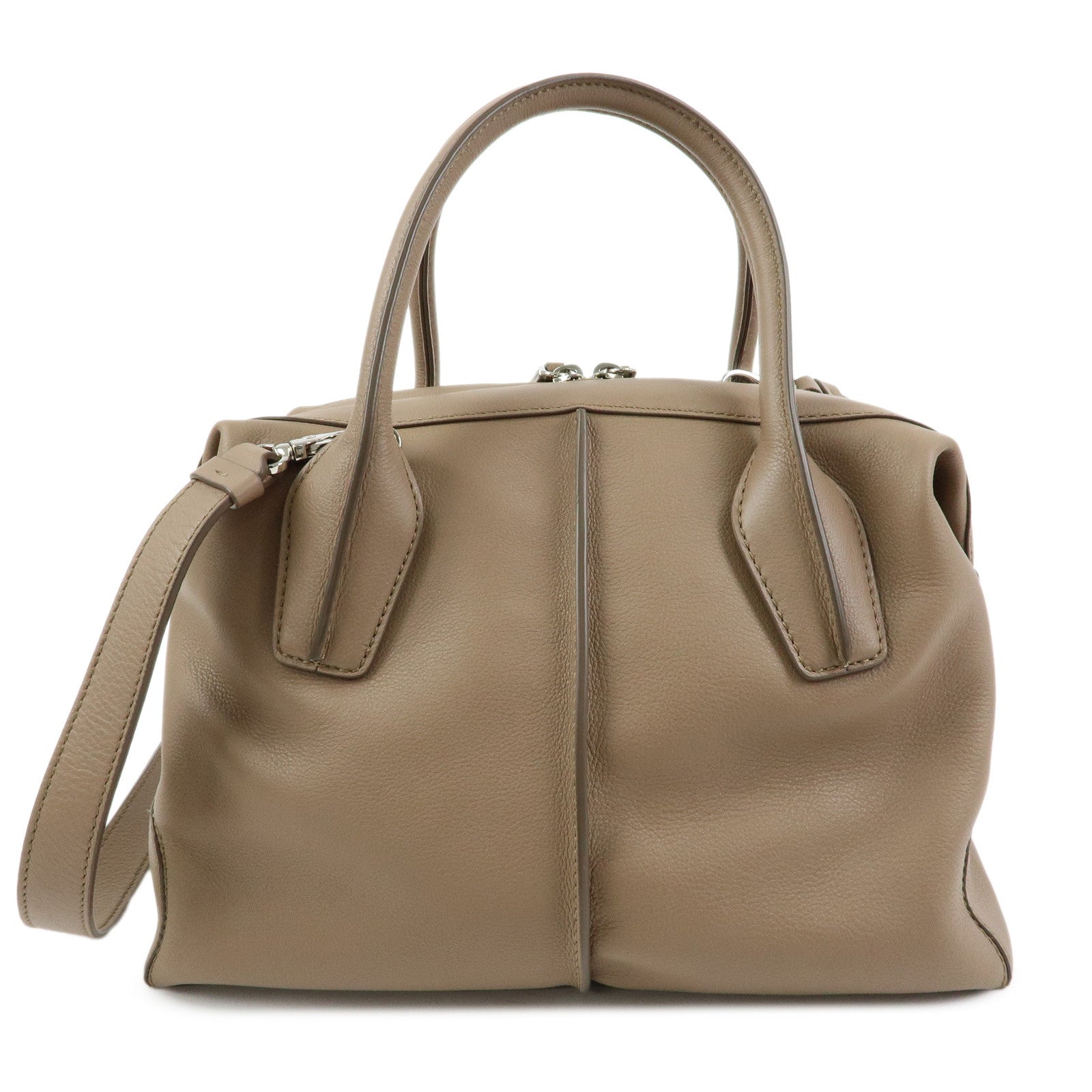 TOD'S D-Styling Leather 2Way Bag Hand Bag Shoulder Bag Brown