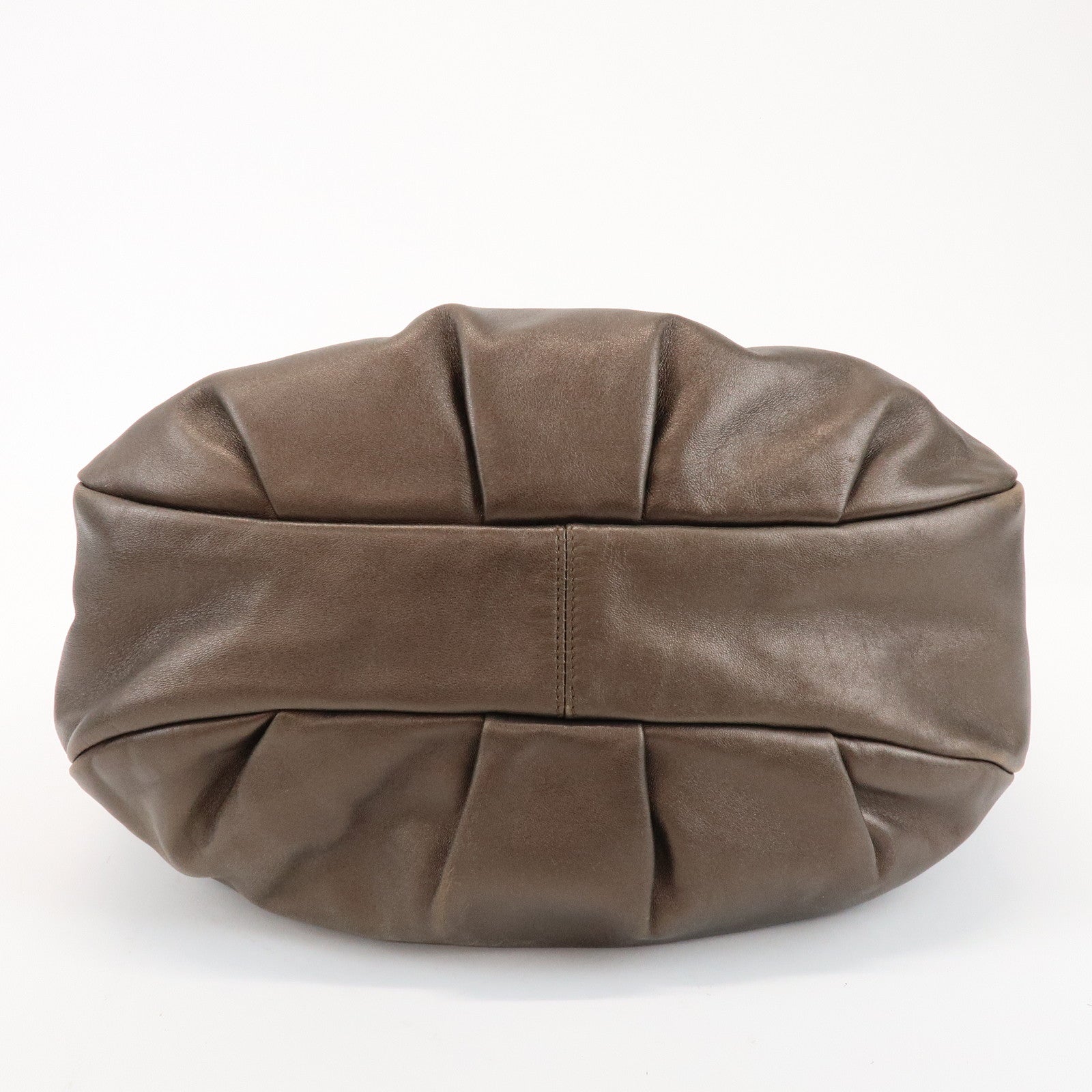 LOEWE Anagram Viento Leather Shoulder Bag Hand Bag Metallic Brown