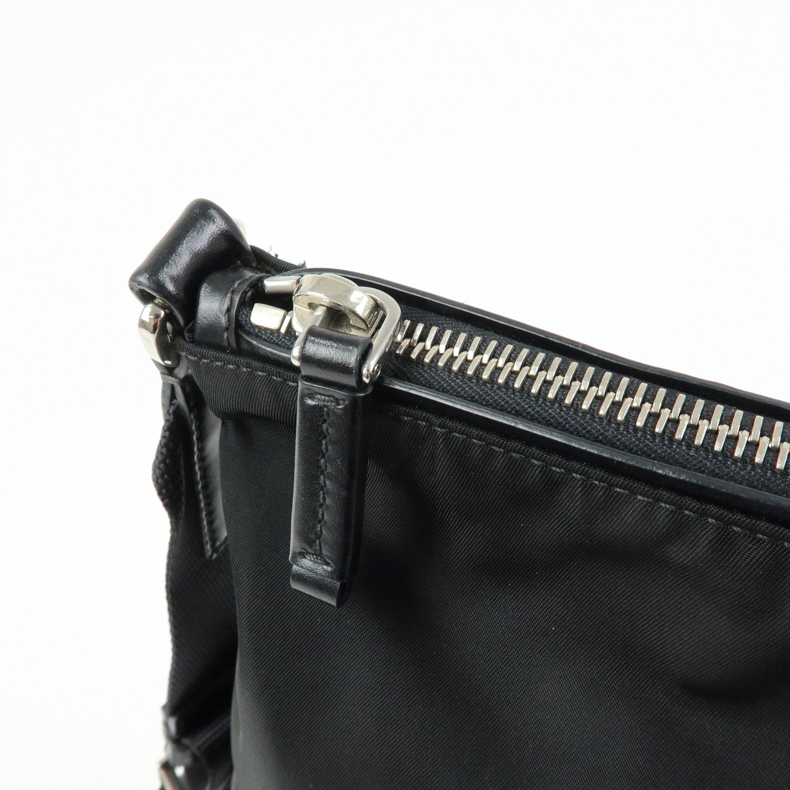 PRADA Triangle Logo Nylon Shoulder Crossbody Bag Black BT0326