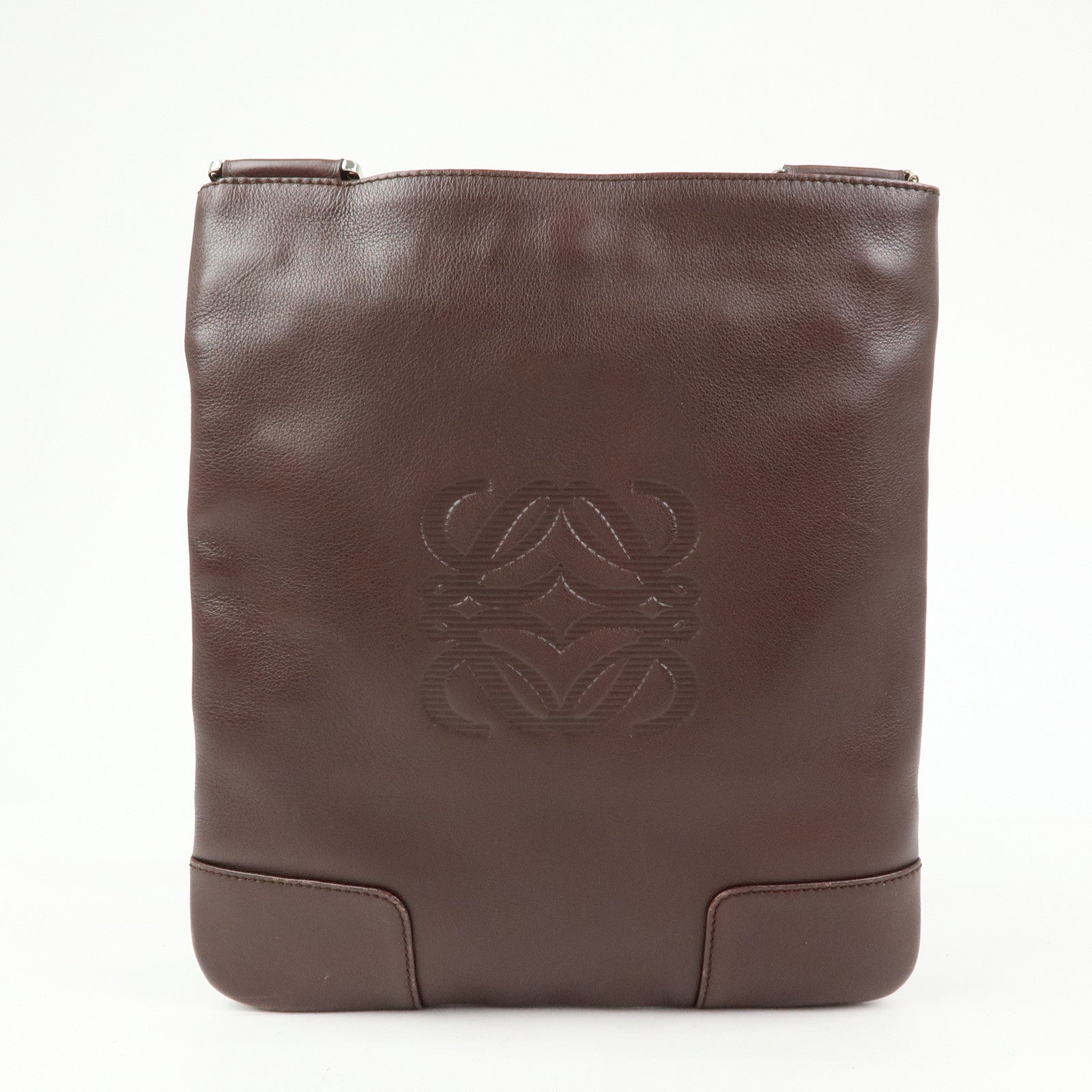 LOEWE Anagram Leather Shoulder Bag Crossbody Bag Brown