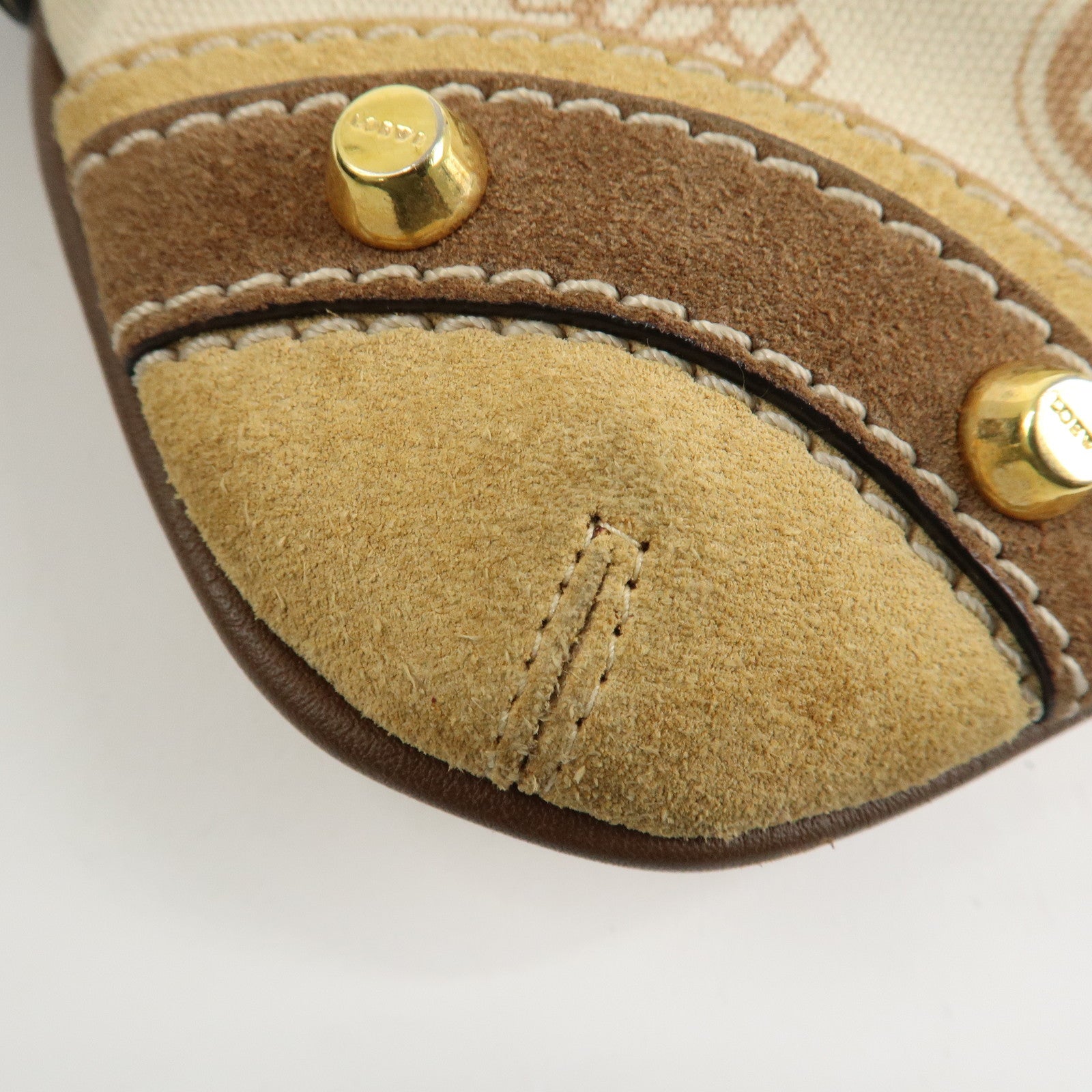 LOEWE Anagram Canvas Suede Leather Shoulder Bag 160th Anniverssary Used