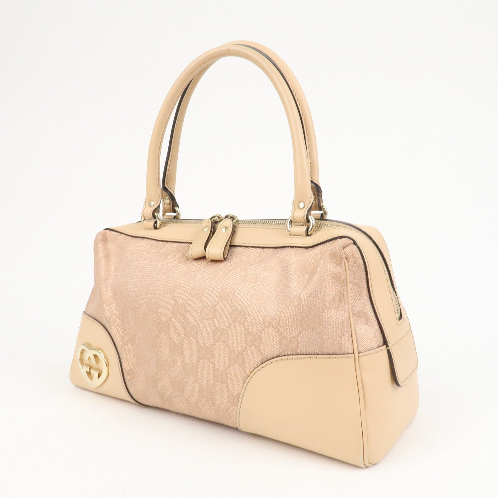 GUCCI Lovely Heart GG Monogram Canvas Mini Boston Bag 257067