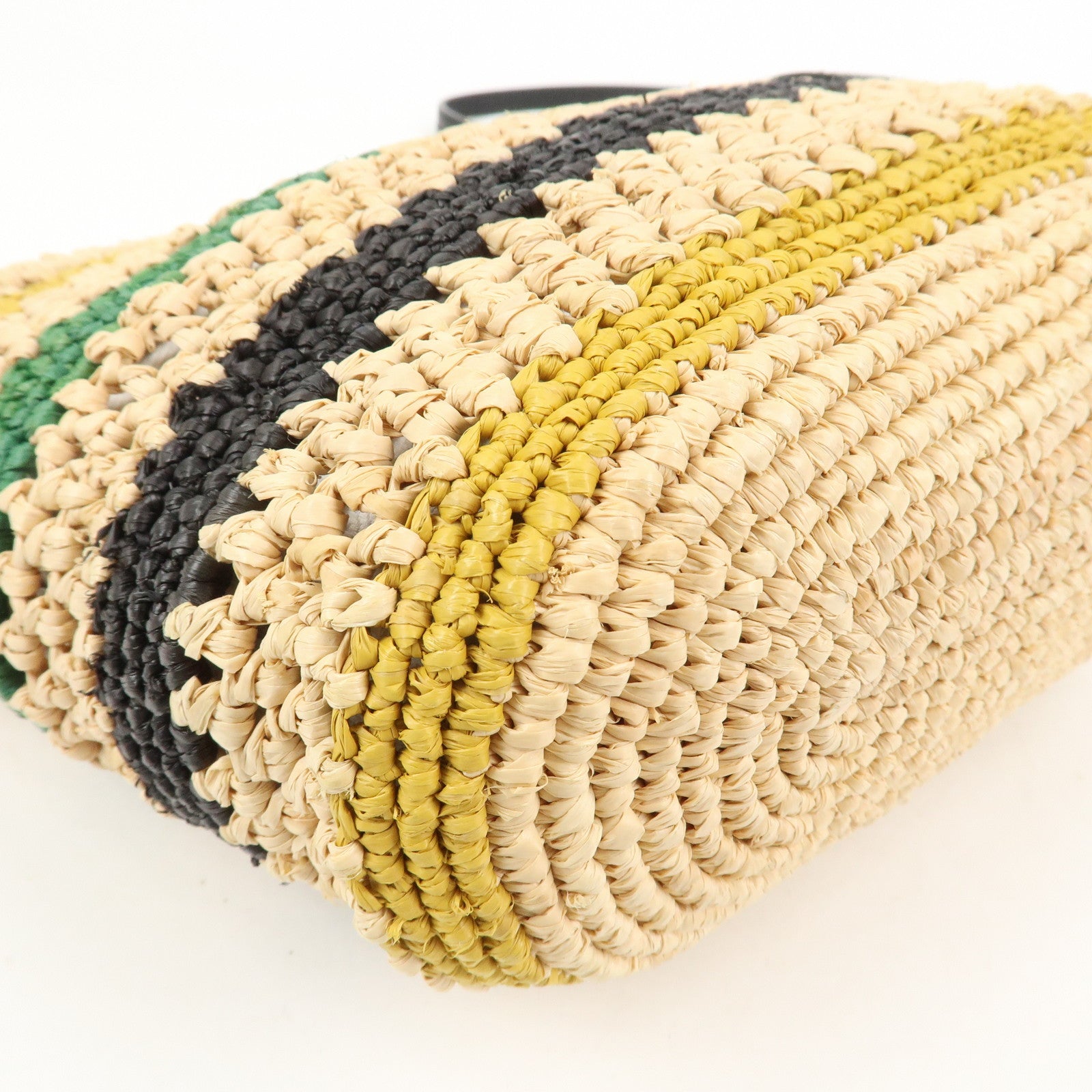 LOEWE Raffia Leather Pochette Bag Shoulder Bag Natural