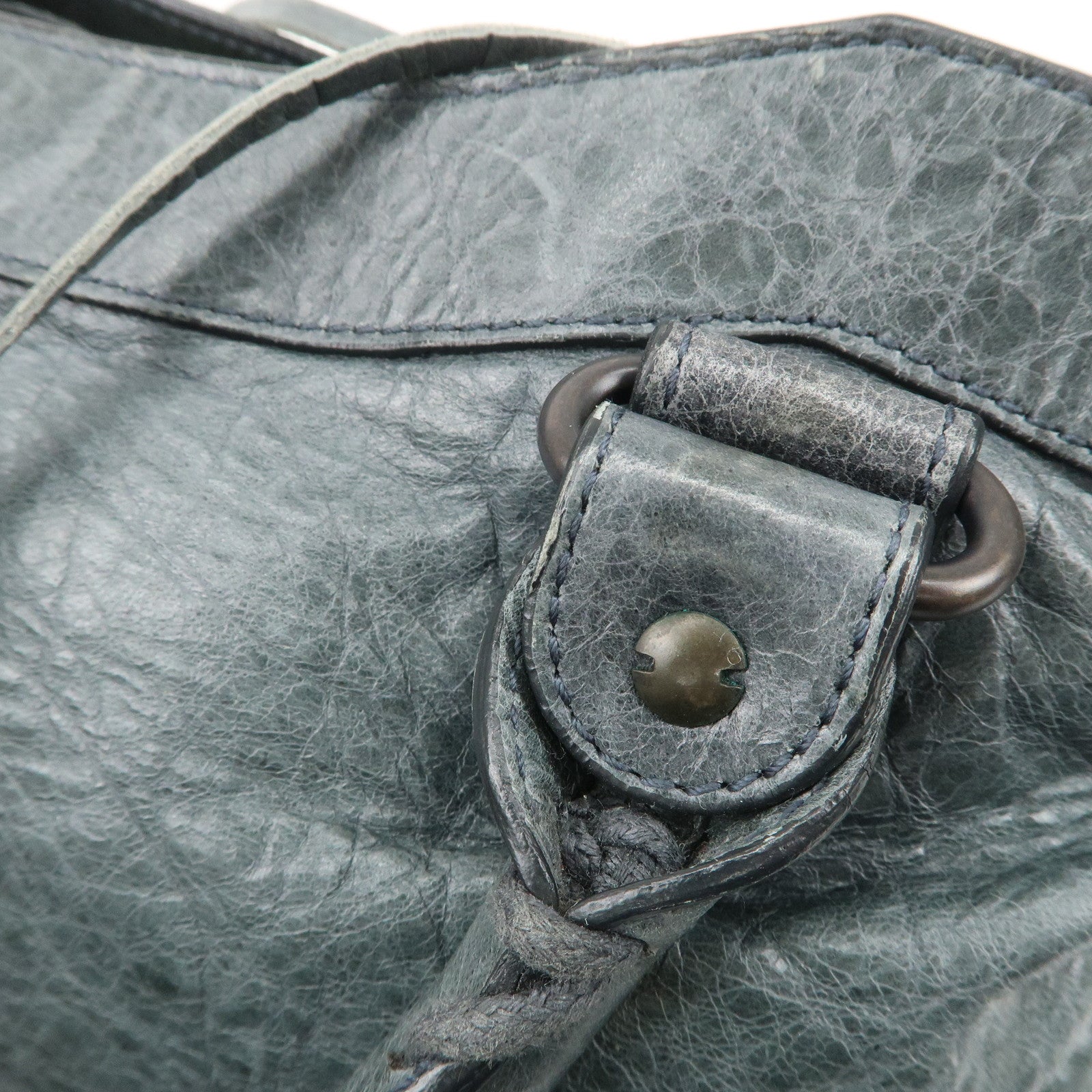 BALENCIAGA The First Leather 2Way Bag Shoulder Bag Gray 103208 Used