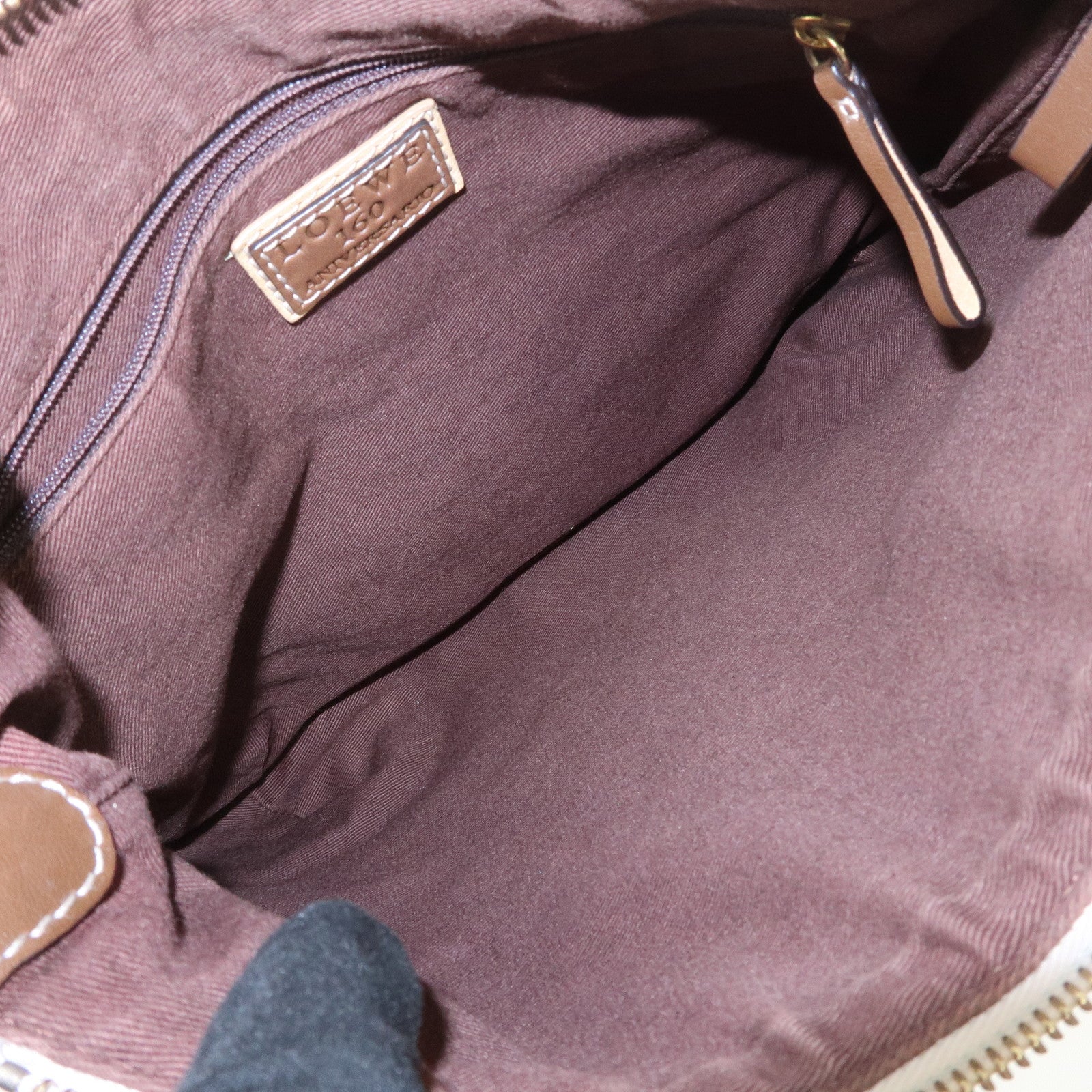 LOEWE Anagram Canvas Suede Leather Shoulder Bag 160th Anniverssary
