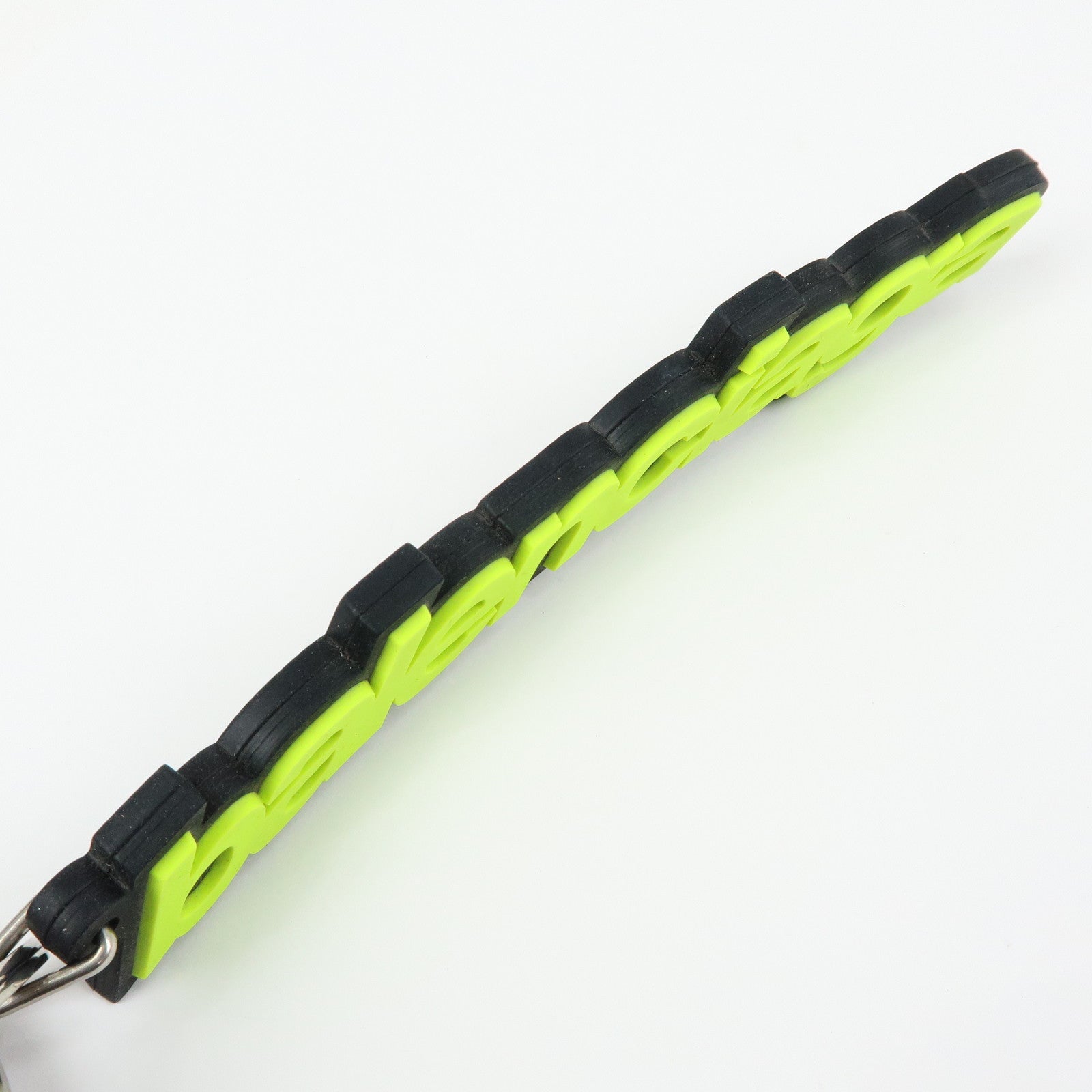 BALENCIAGA Logo Rubber Bag Charm Key Holder Green