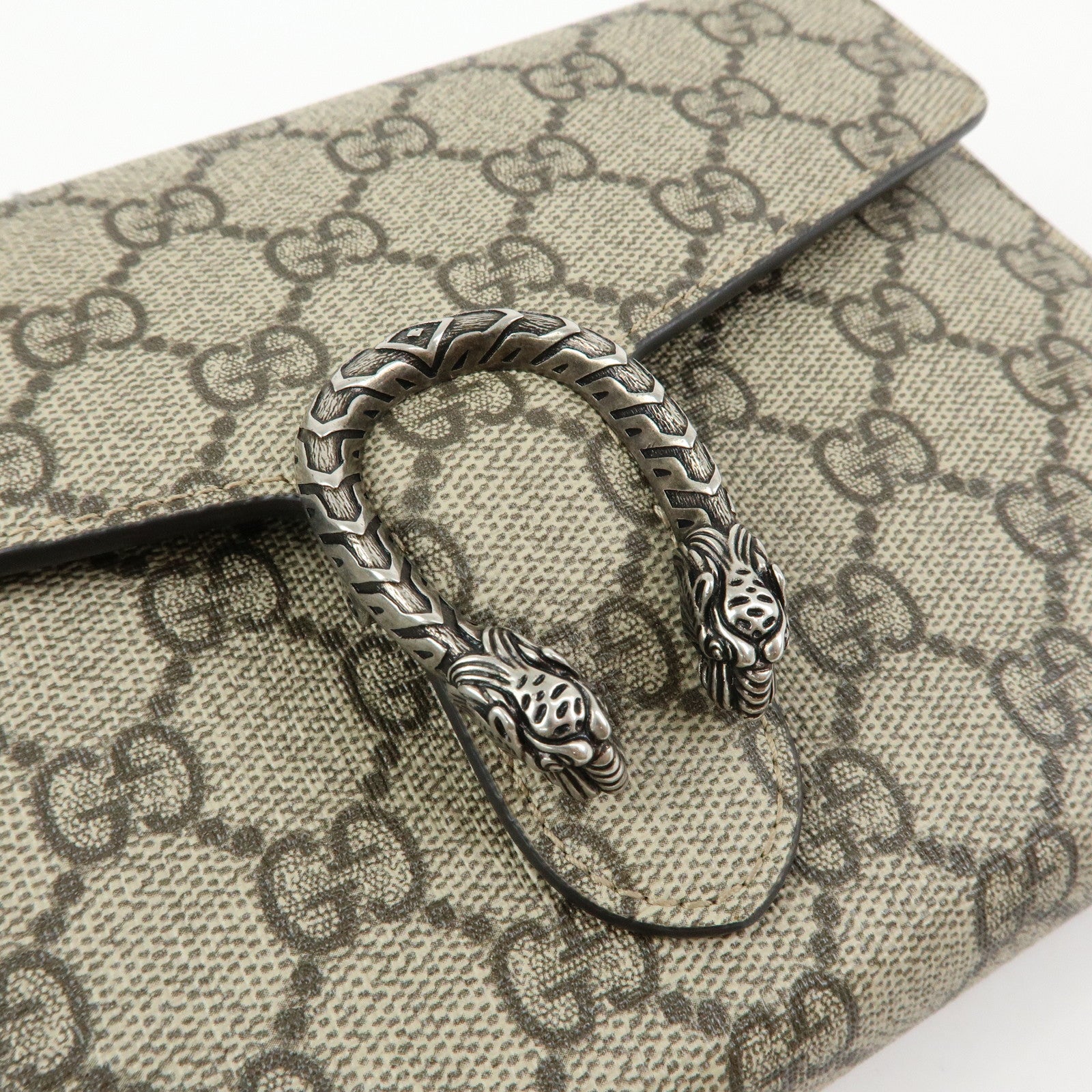 GUCCI Dionysus GG Supreme Chain Shoulder Bag Beige 401231