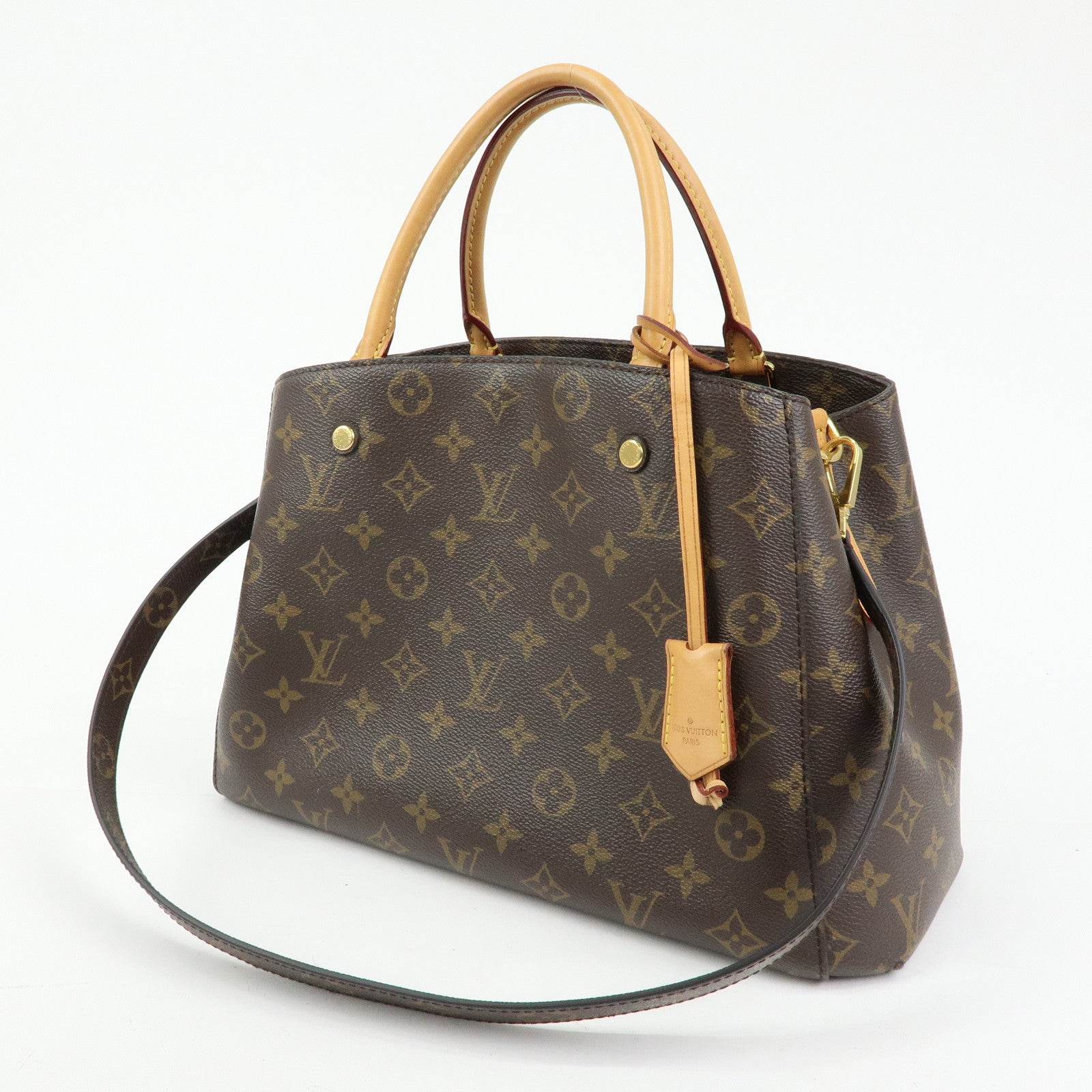 Louis Vuitton Monogram Montaigne MM 2Way Bag Hand Bag Brown M41056