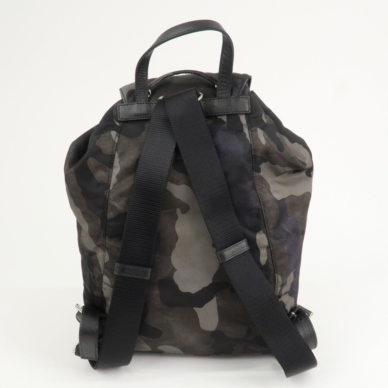 PRADA Triangle Logo Nylon Camouflage Backpack Ruck Sack BZ0032