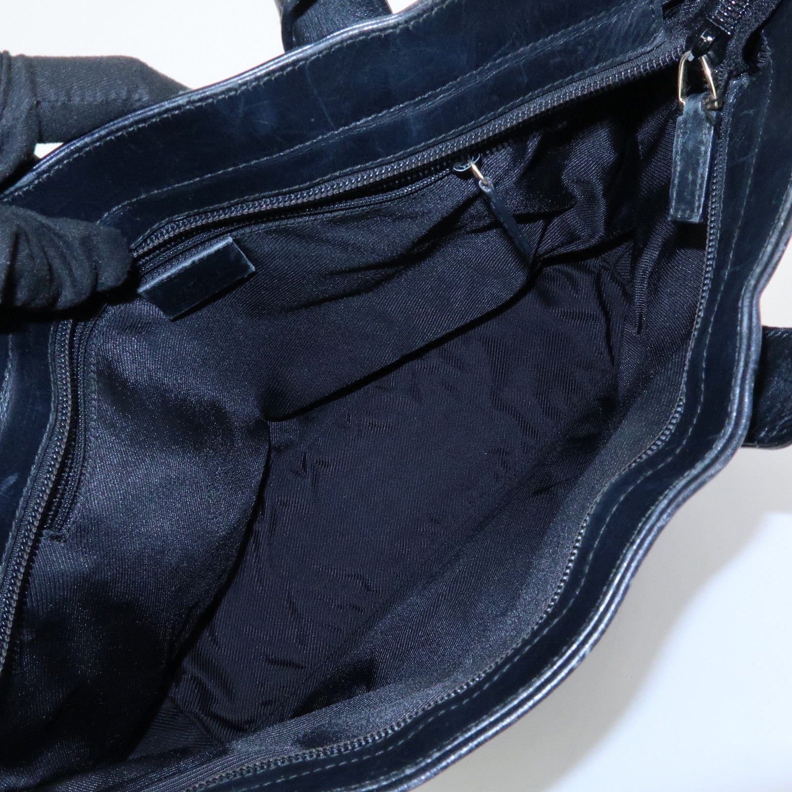 GUCCI GG Canvas Leather Tote Bag Hand Bag Black 002・1119・1705