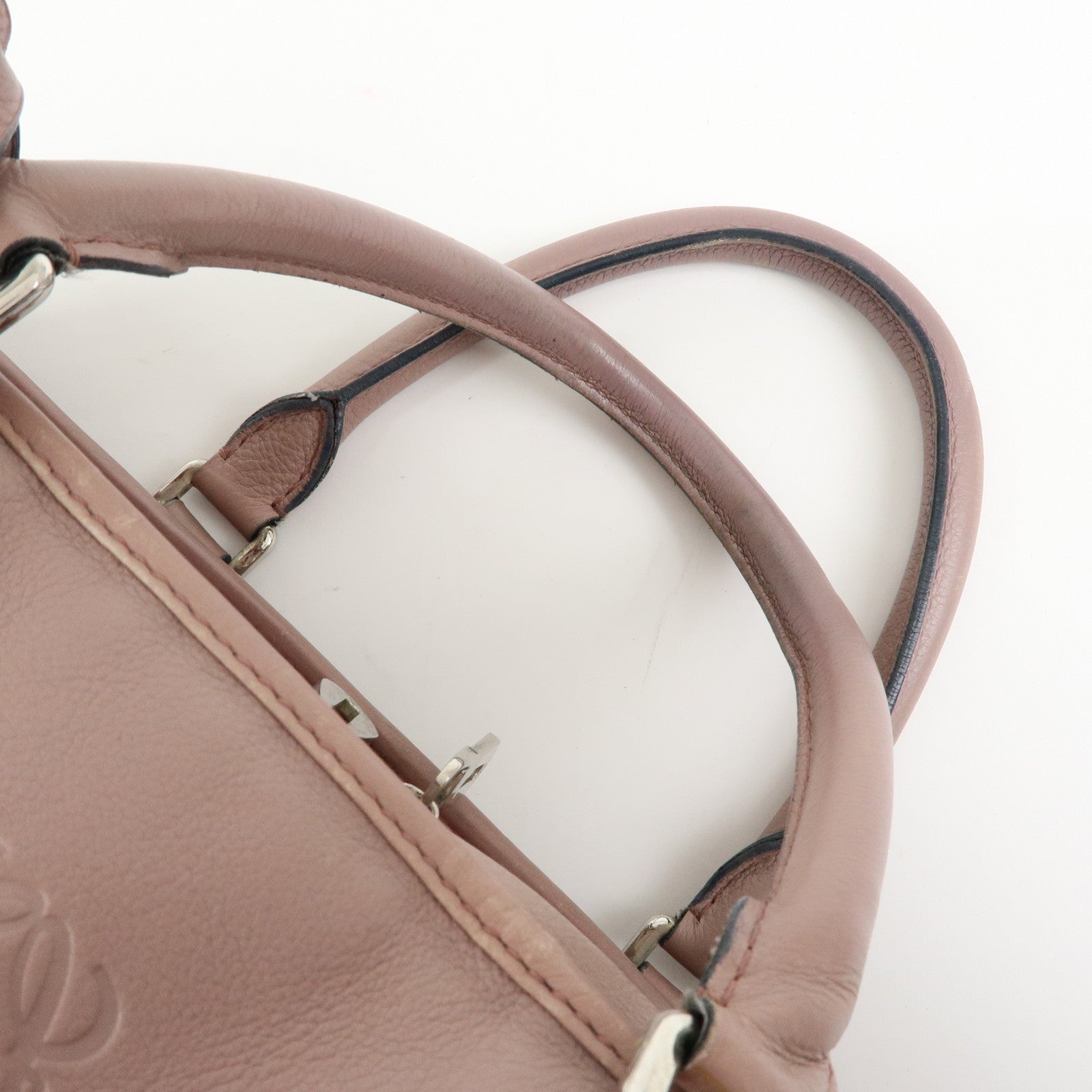 LOEWE Anagram Amazona 36 Leather Hand Bag Boston Bag Pink
