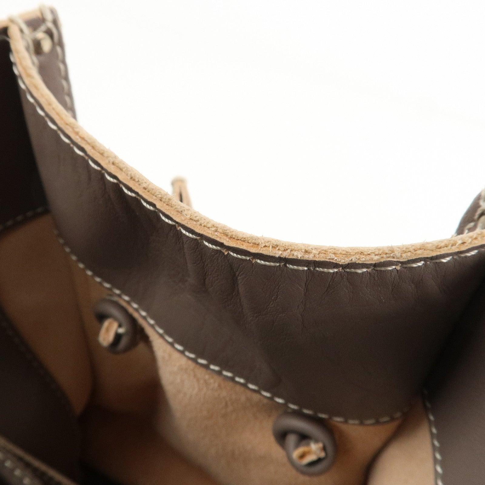 LOEWE Anagram Leather Shopper Tote Bag Shoulder Bag Brown