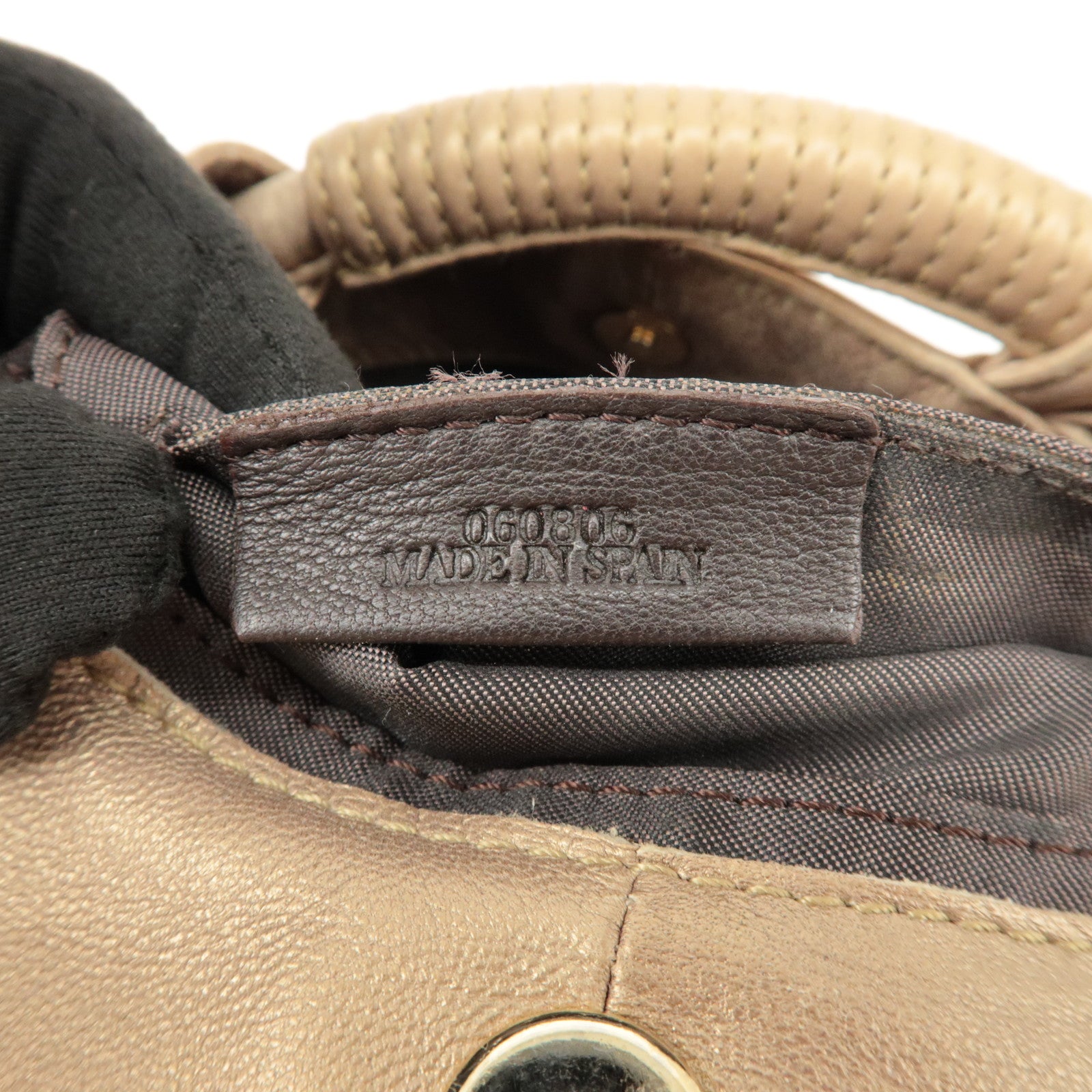 LOEWE Anagram Leather Mini Nappa Aire Hand Bag Tote Bag Gold Used