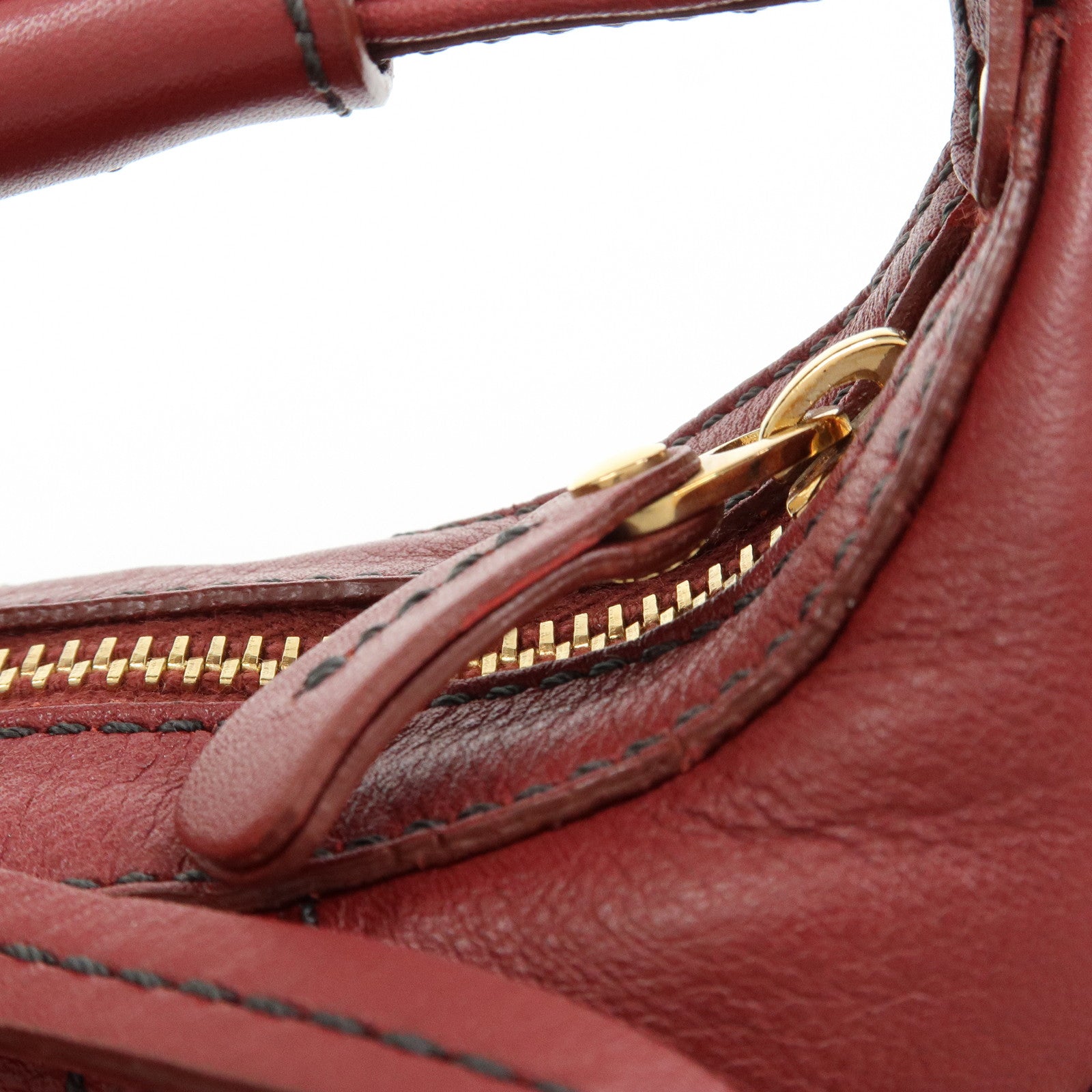 TOD’S Miky Leather Bag Charm Key Charm Key Holder Wine Red