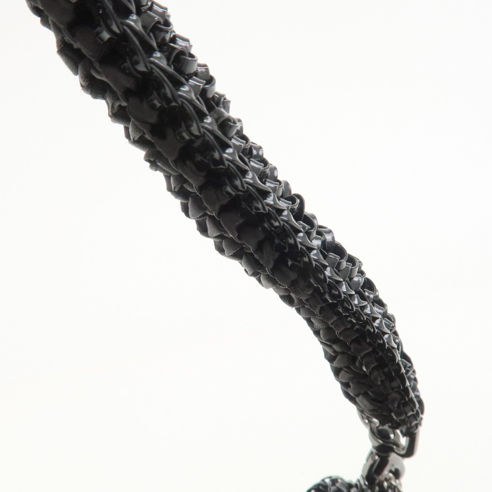 ANTEPRIMA Wire Bag PVC Satin Ribbon Shoulder Bag Hand Bag Black