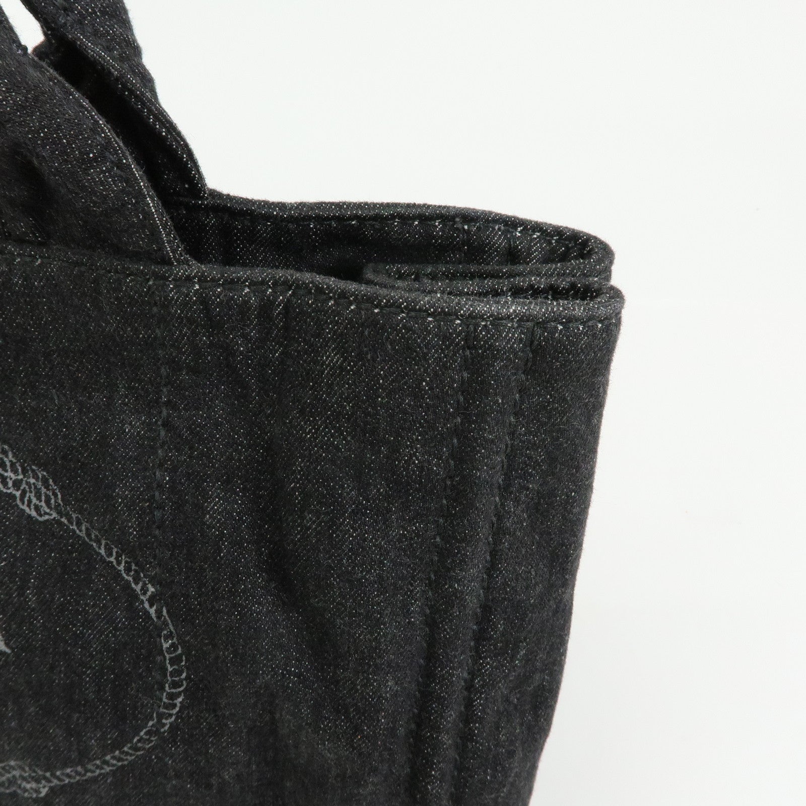 PRADA Triangle Logo Canapa Canvas 2Way Tote Hand Bag Black BN2642