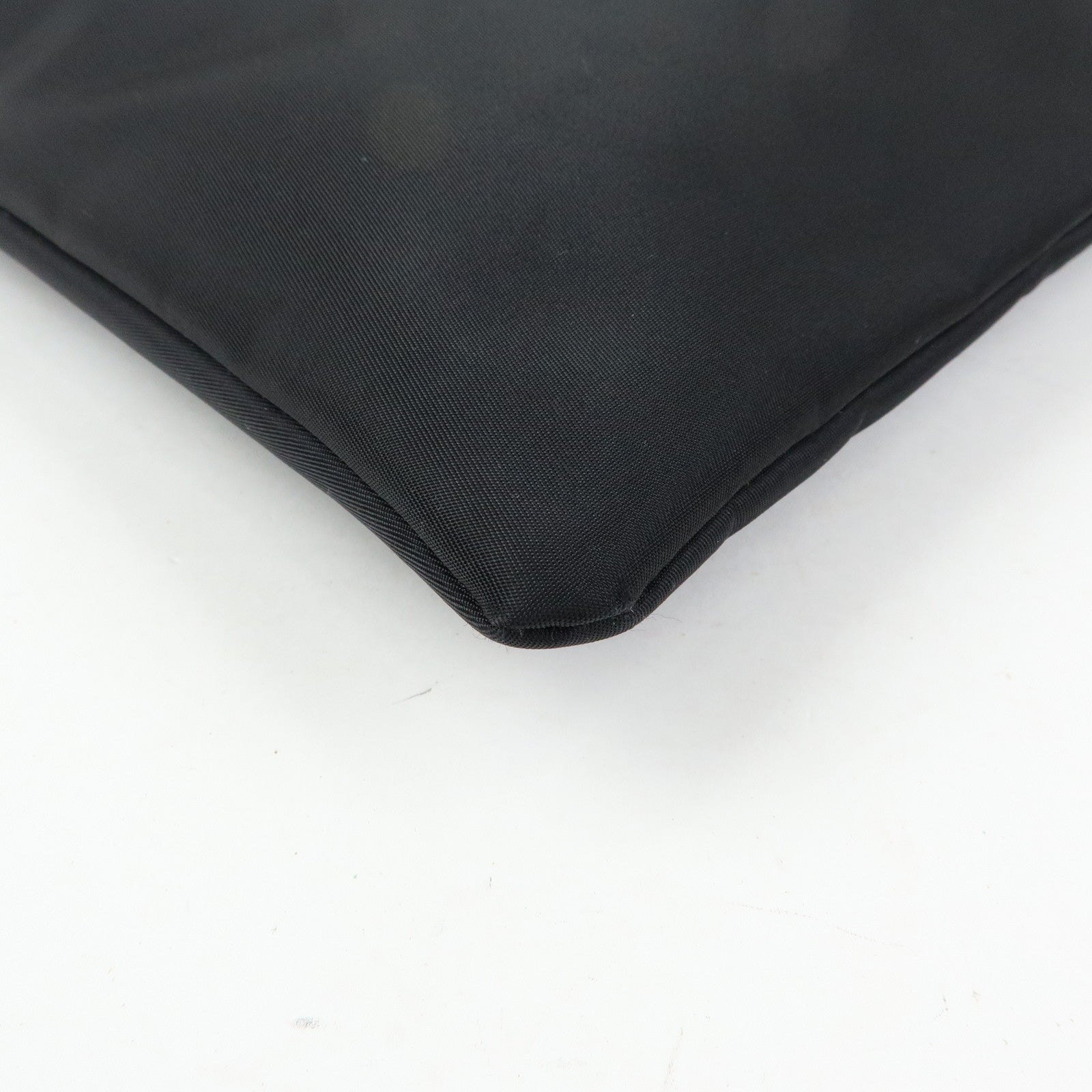 FENDI Logo Nylon Leather Shoulder Bag Hand Bag Black