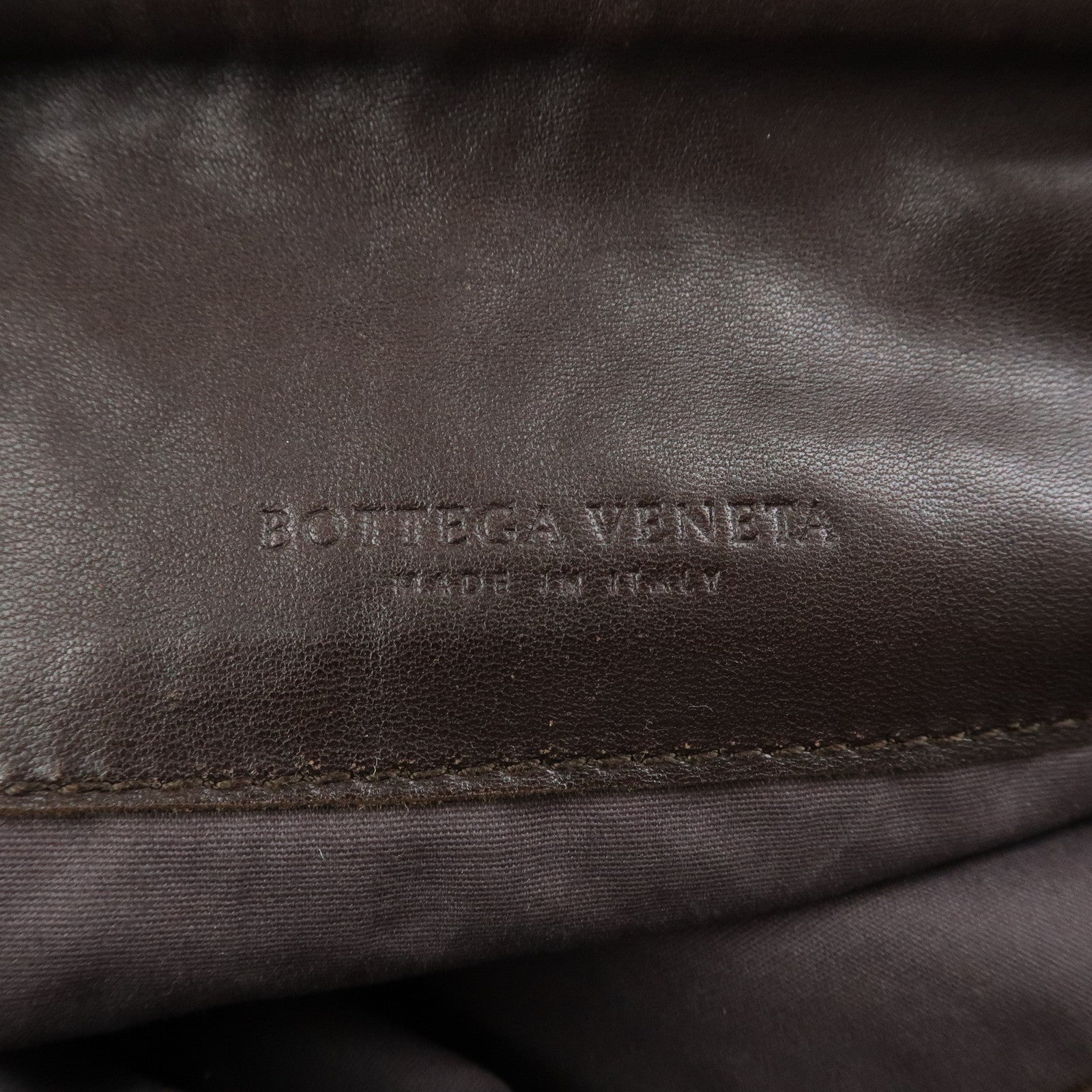 BOTTEGA VENETA Intrecciato Leather Shoulder Bag Crossbody Bag Brown
