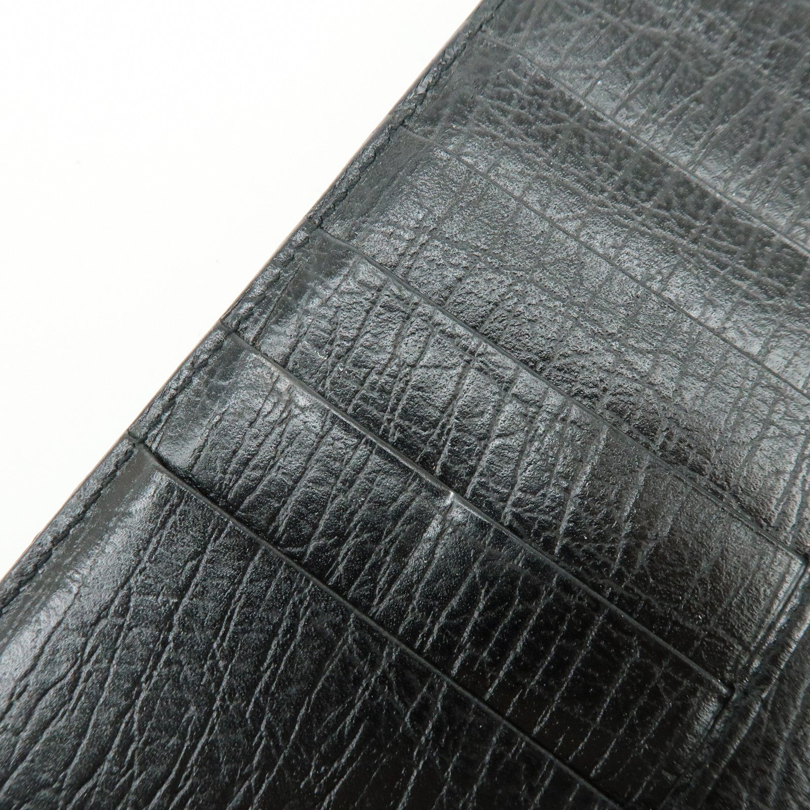 GUCCI Horsebit 1955 Embossed Leather Long Wallet Black 101602
