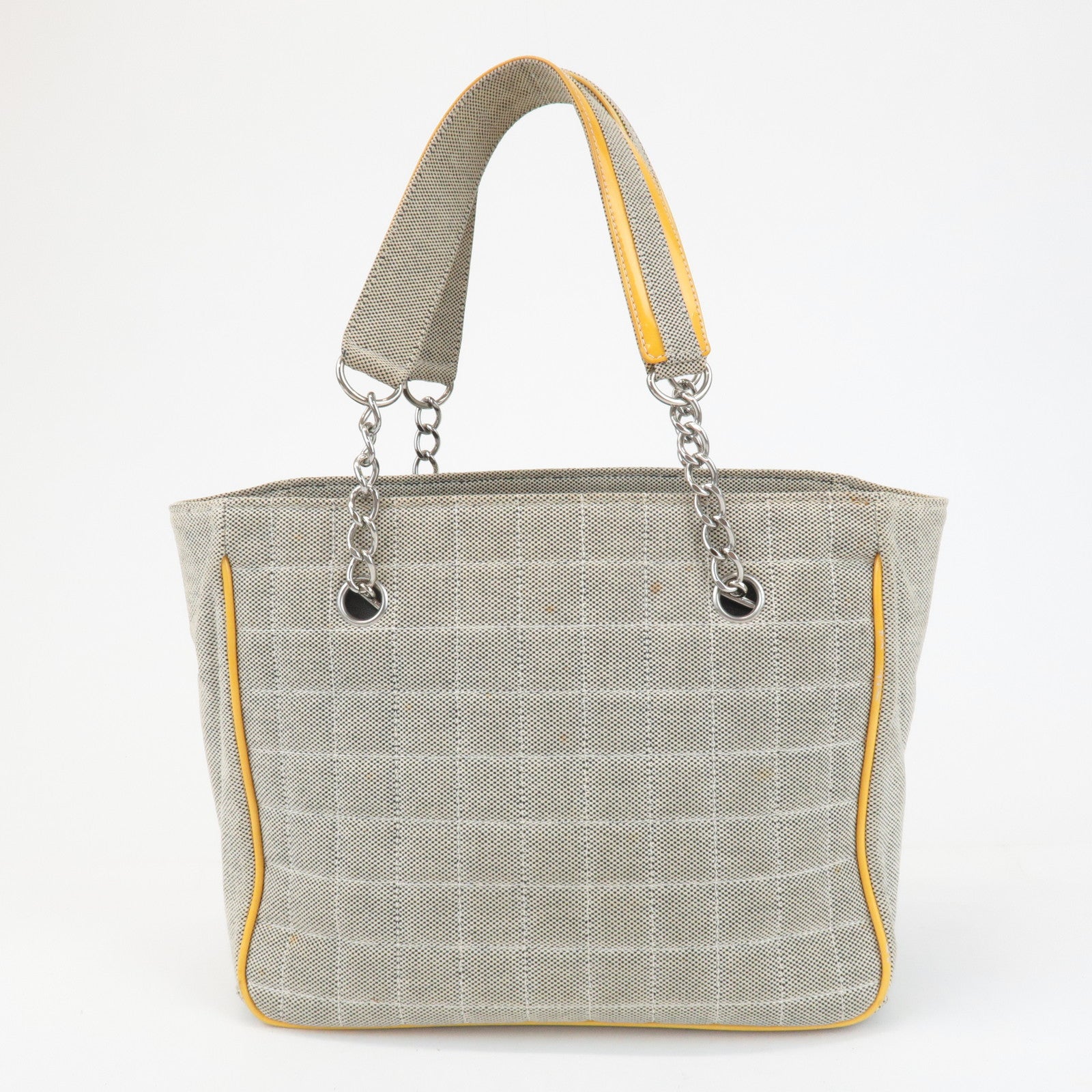 CHANEL COCO Mark No.5 Camellia Canvas Leather Patent Hand Bag A31573 Used