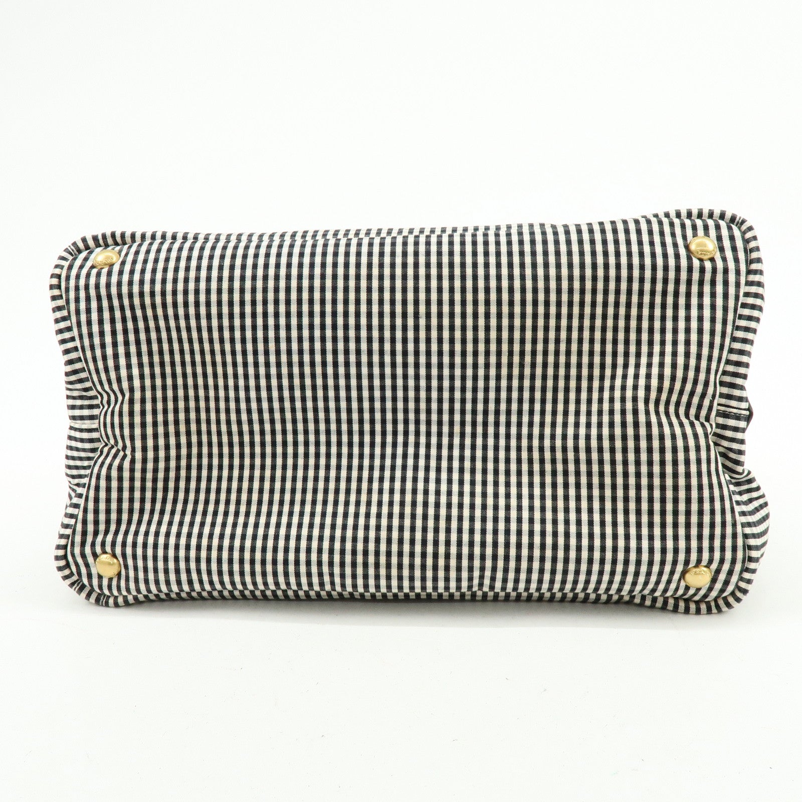 PRADA Canapa Canvas 2Way Bag Hand Bag Shoulder Bag Black Ivory