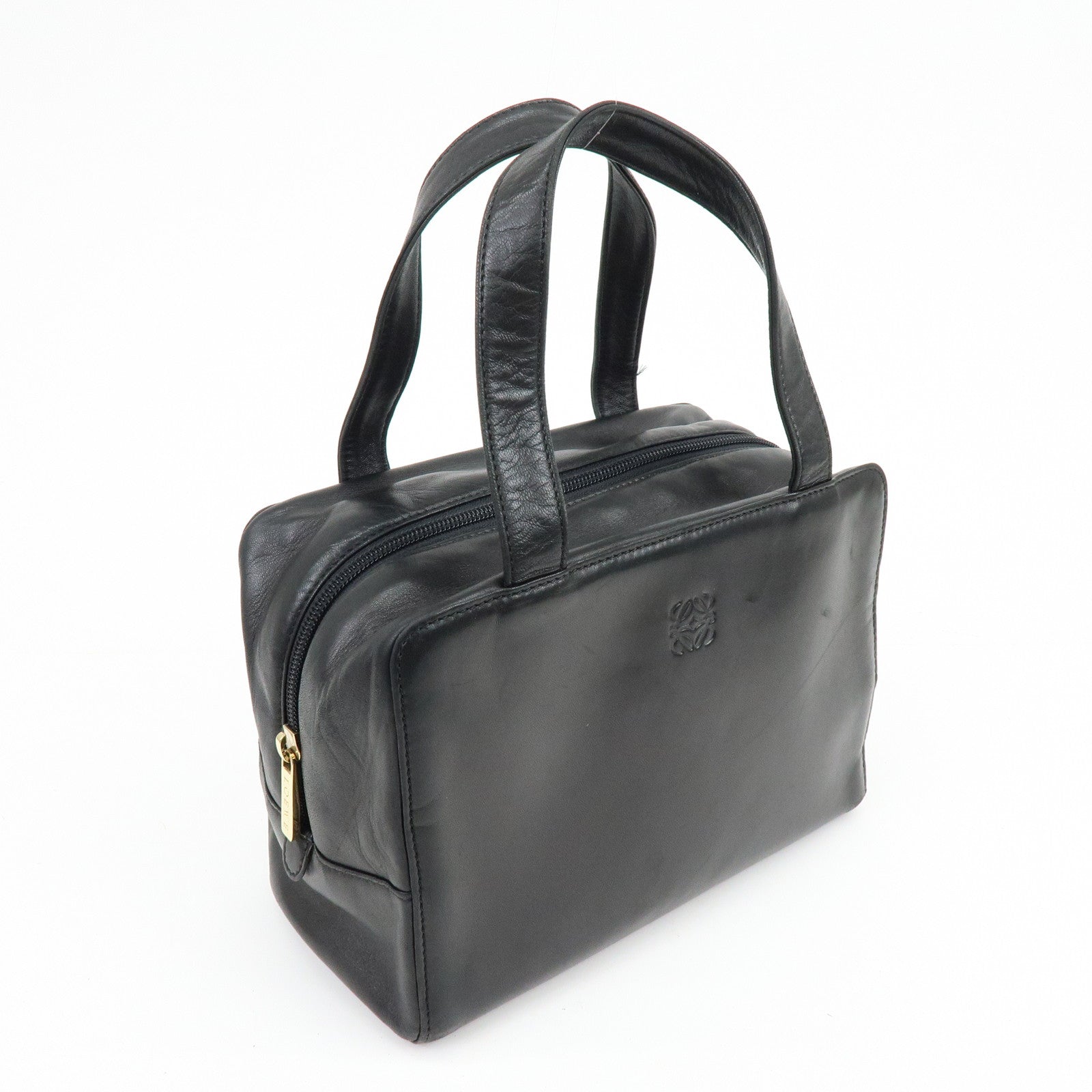 LOEWE Anagram Nappa Leather Hand Bag Tote Bag Black
